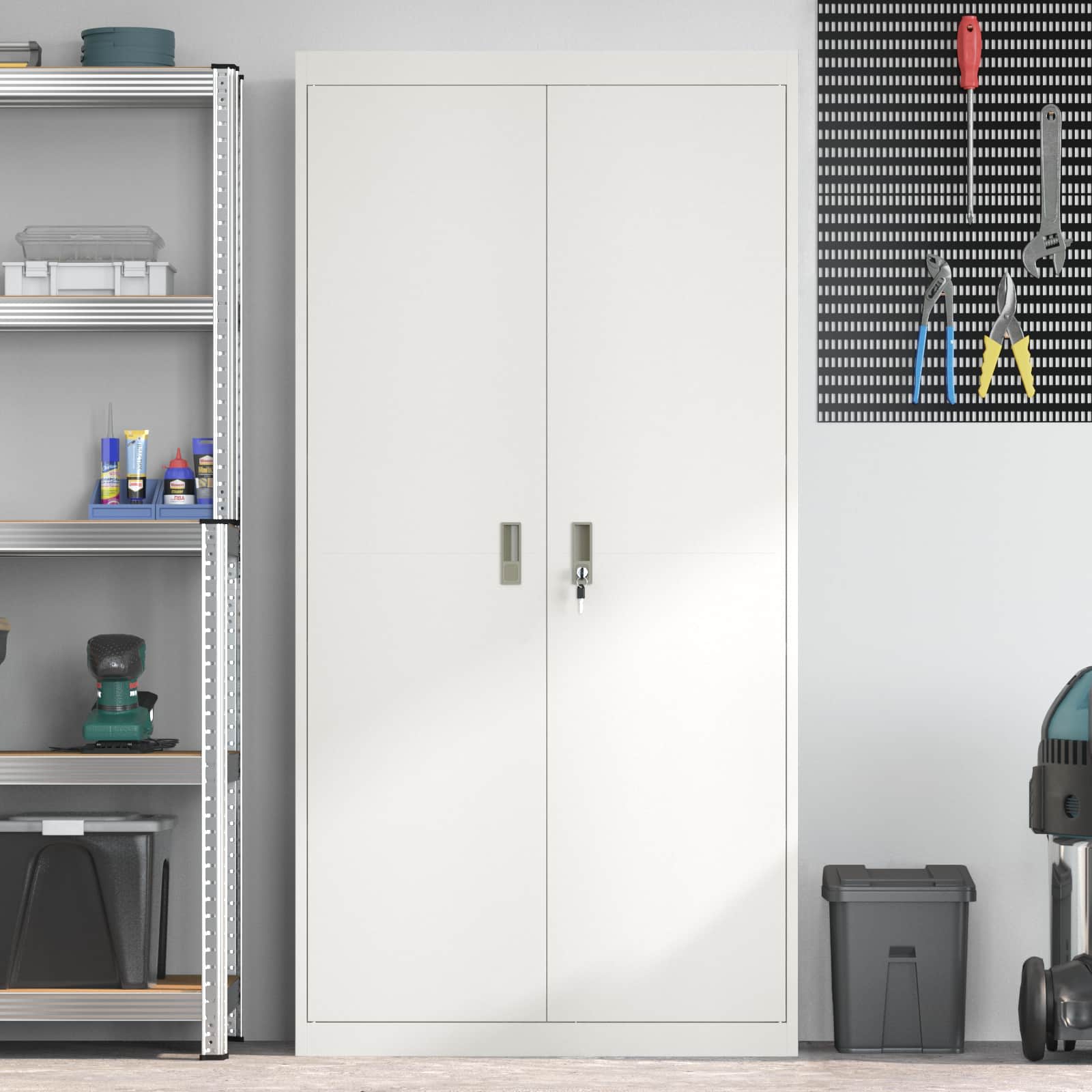 Armoire de rangement avec stockage 2 pcs Blanc 90 x 40 x 180 cm - XIOS