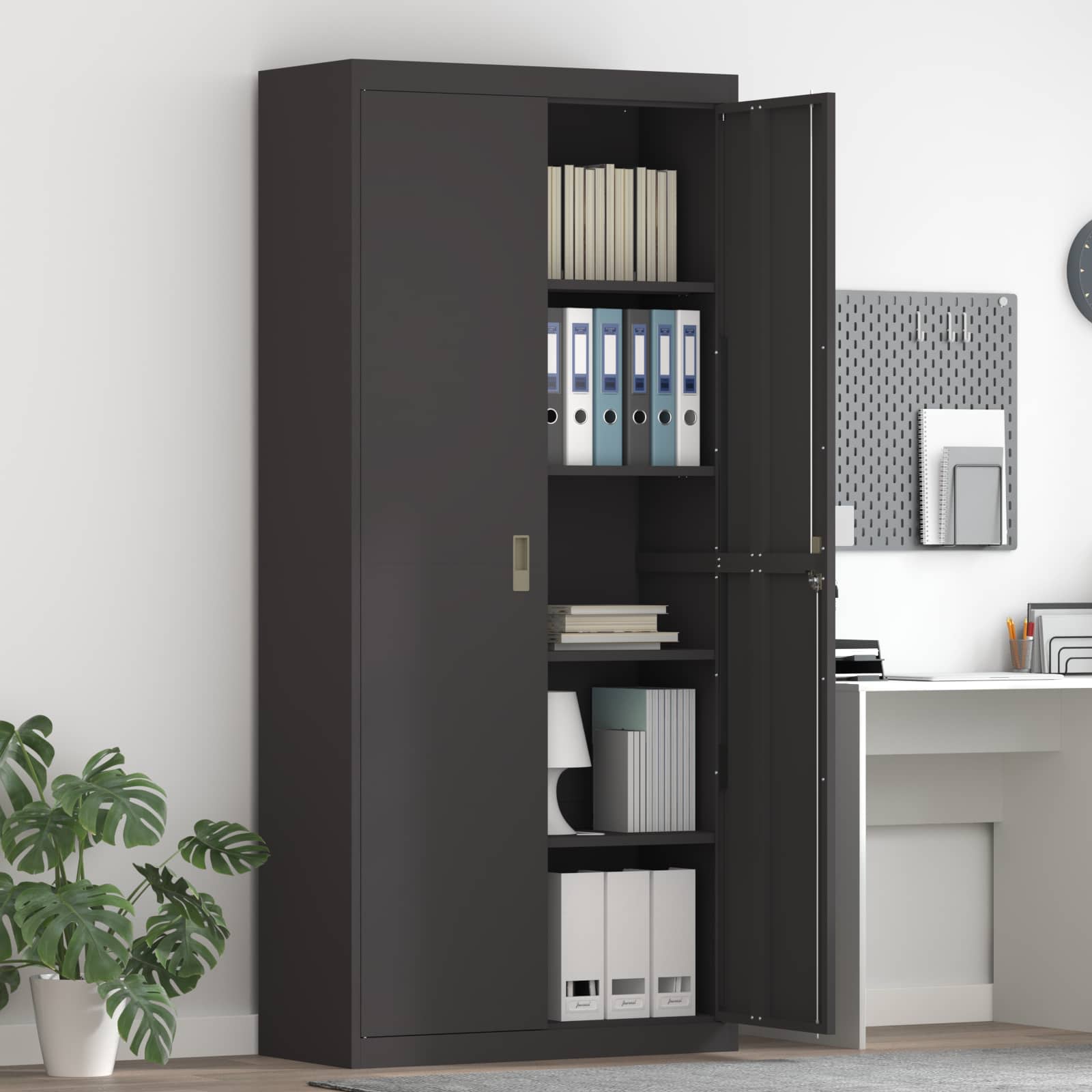 Armoire de rangement avec stockage 2 pcs Noir 90 x 40 x 200 cm - XIOS