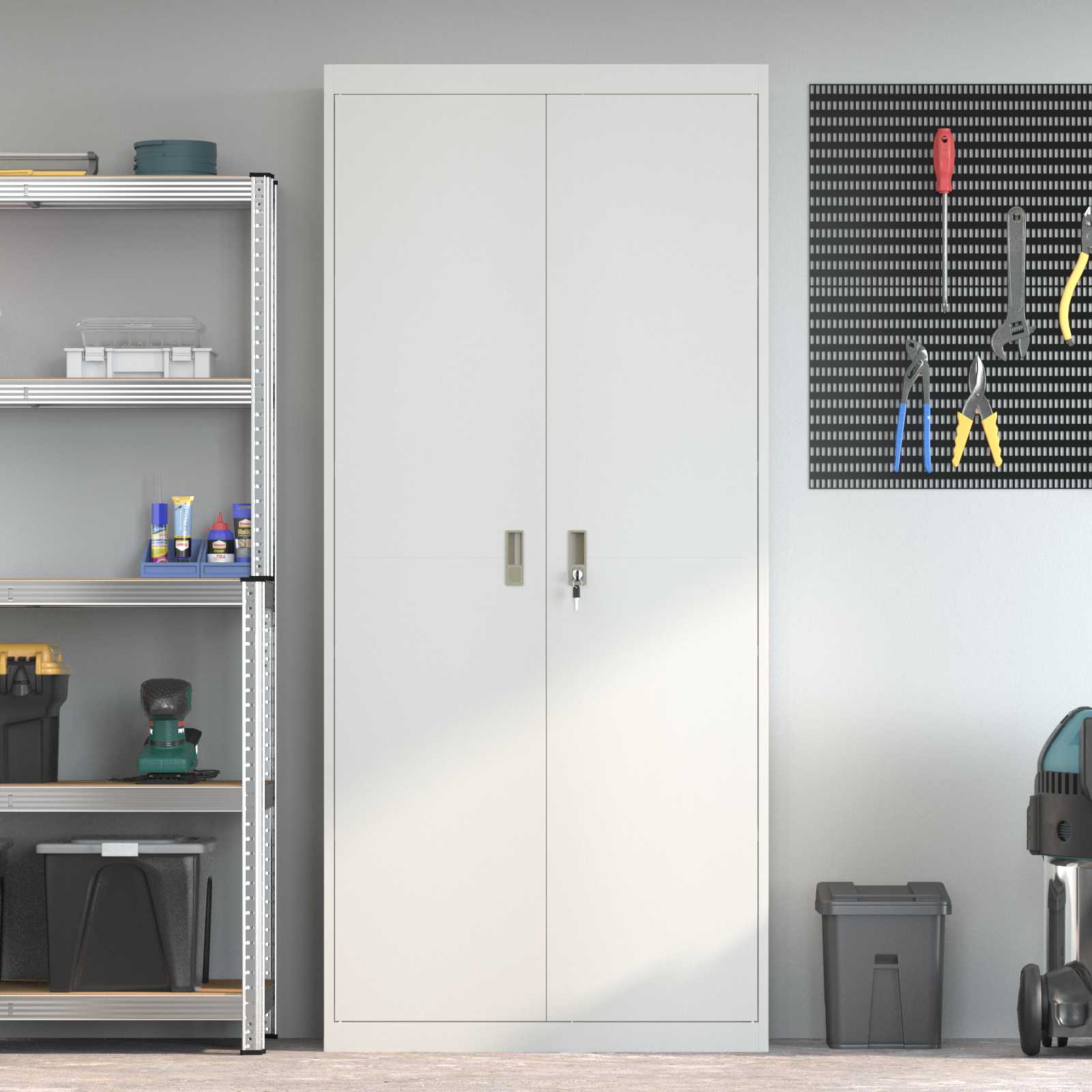 Armoire de rangement avec stockage 2 pcs Blanc 90 x 40 x 200 cm - XIOS