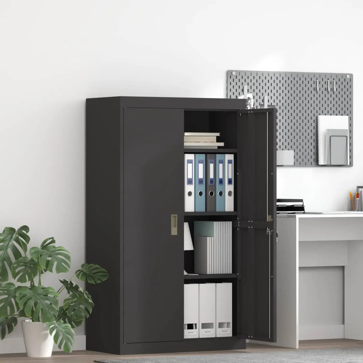 Armoire de rangement Noir 80 x 40 x 140 cm Acier - XIOS