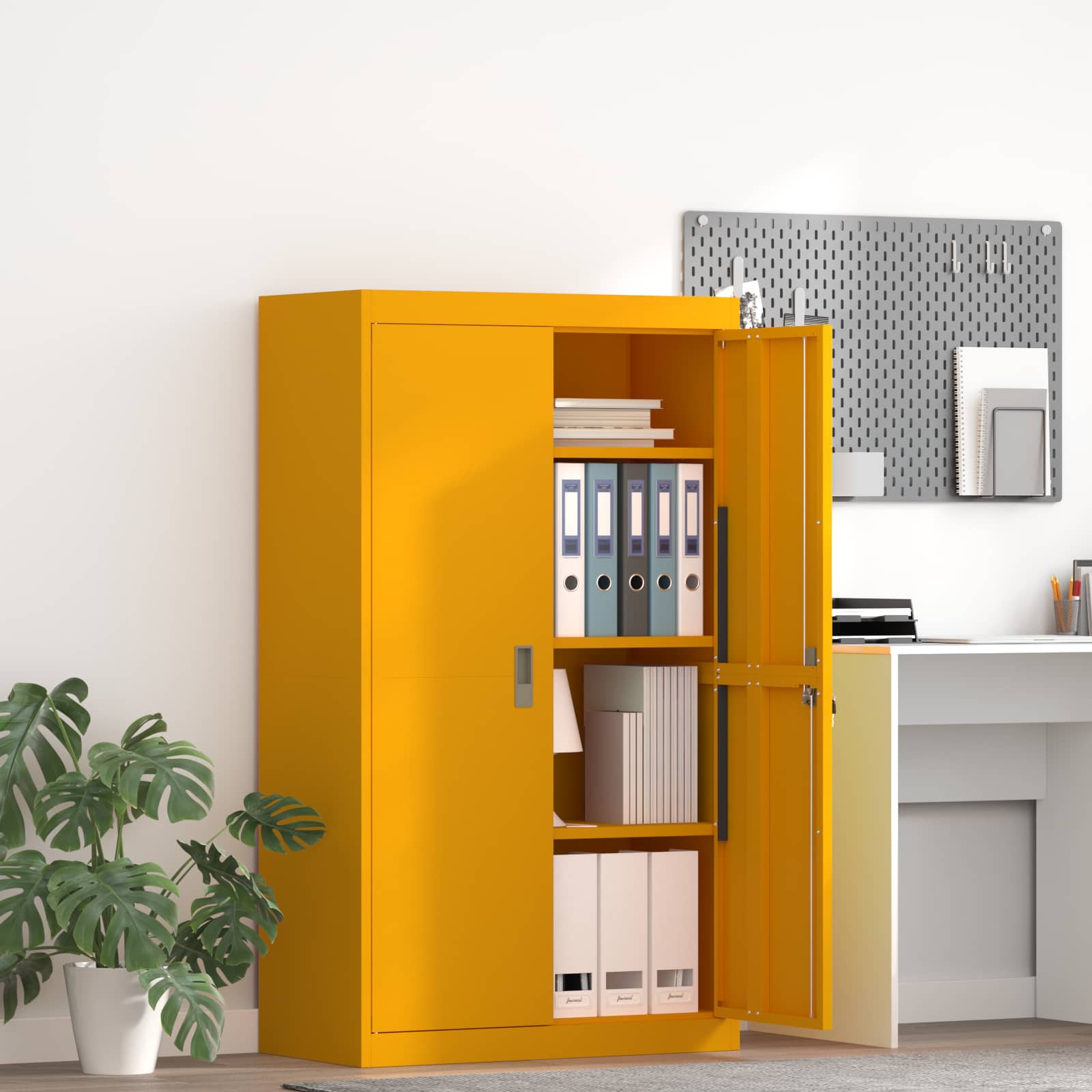 Armoire de rangement 2 pcs Jaune moutarde 80 x 40 x 140 cm - XIOS