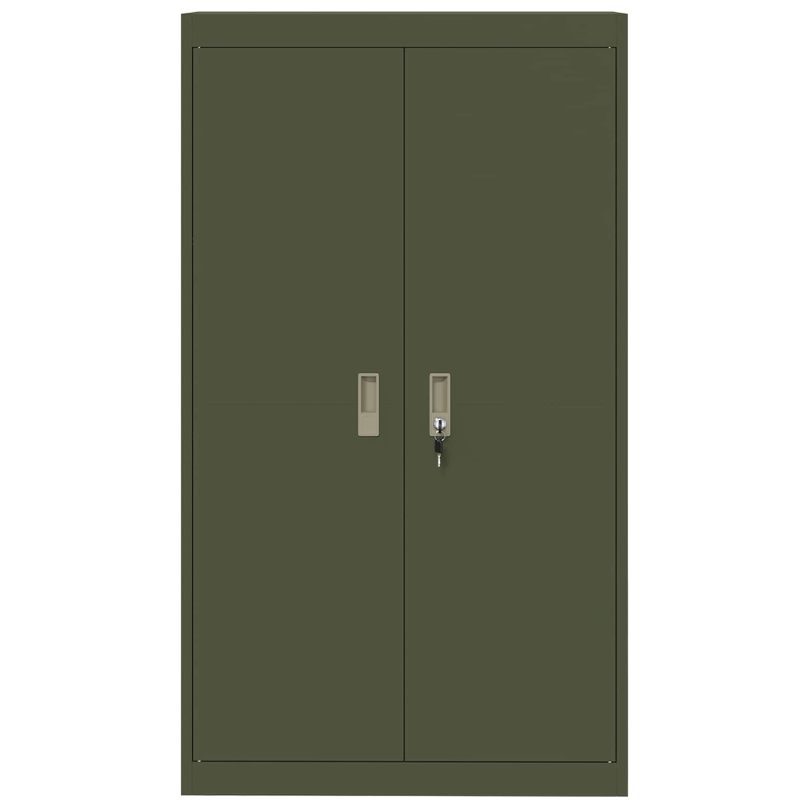 Armoire de rangement 2 pcs Vert olive 80 x 40 x 140 cm - XIOS