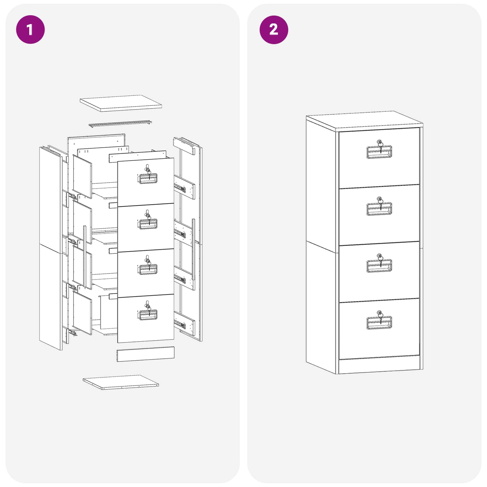 Armoire de rangement 2 pcs Anthracite 80 x 40 x 200 cm - XIOS