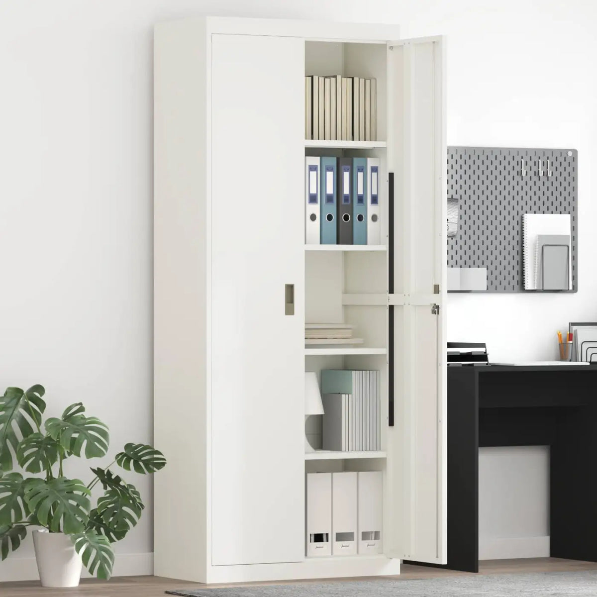 Armoire de rangement Blanc 80 x 40 x 200 cm Acier - XIOS