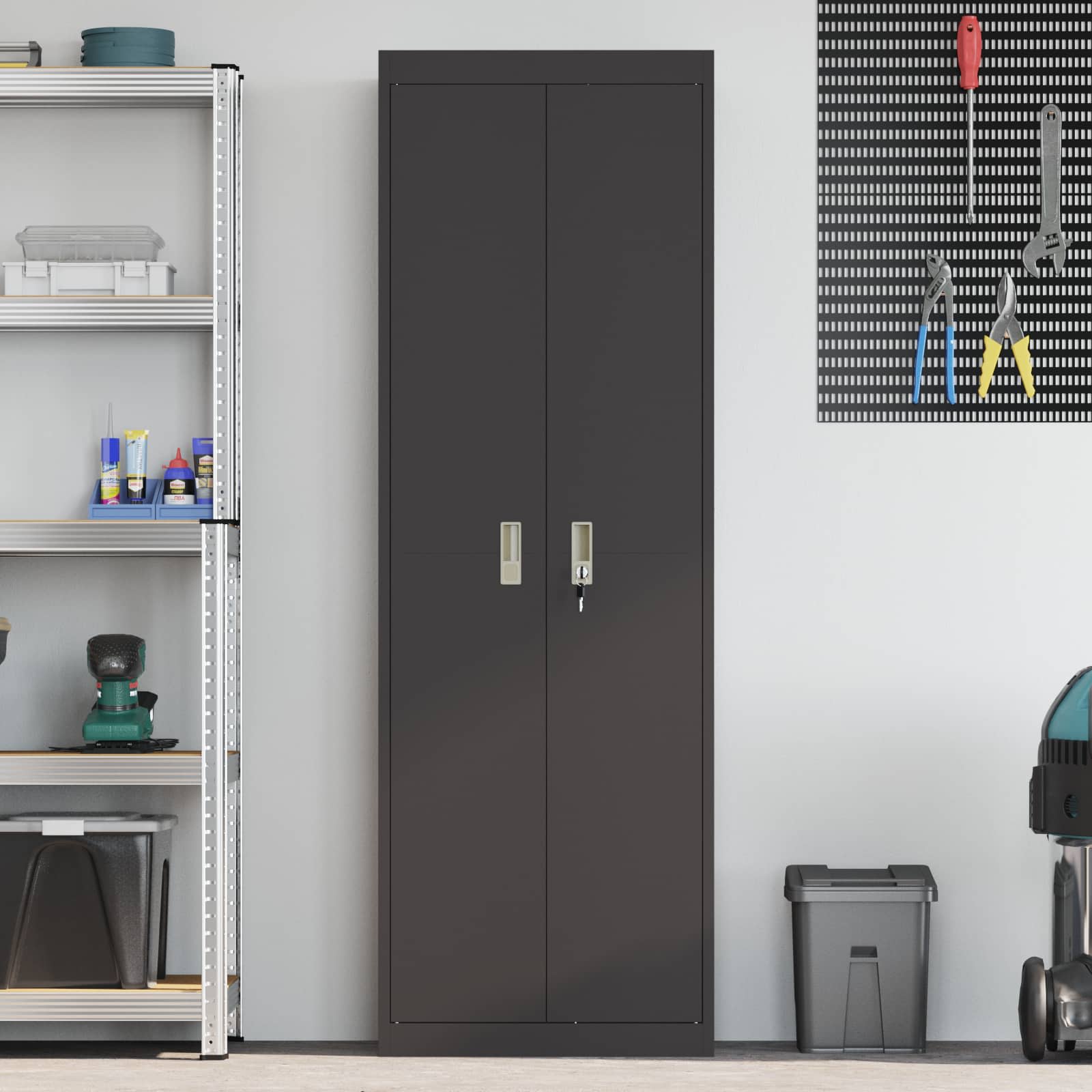 Armoire de rangement avec stockage 2 pcs Noir 60 x 40 x 180 cm - XIOS