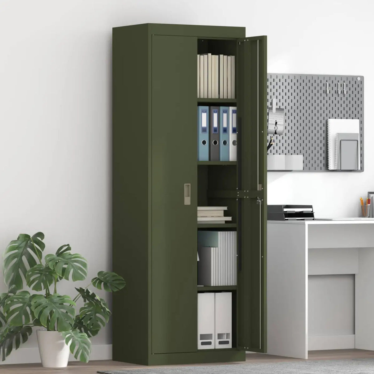 Armoire de rangement Vert olive 60 x 40 x 180 cm Acier - XIOS