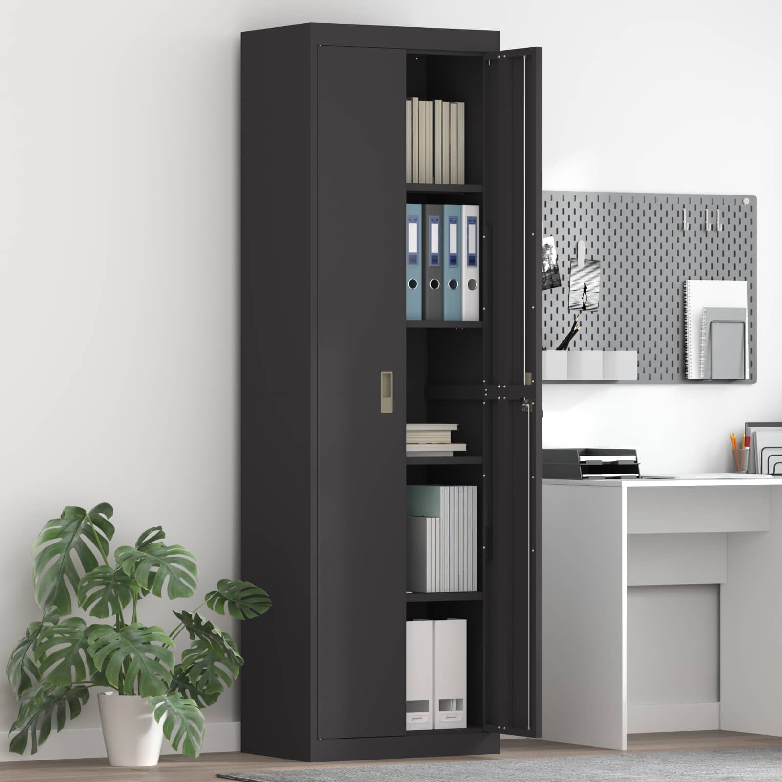 Armoire de rangement avec stockage 2 pcs Noir 60 x 40 x 200 cm - XIOS