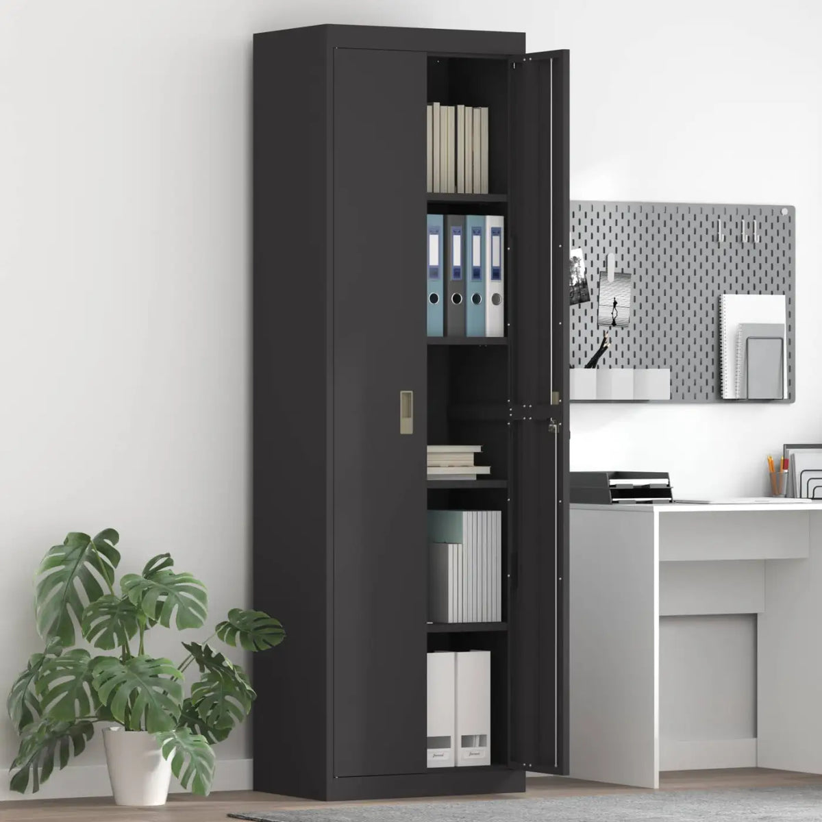 Armoire de rangement Noir 60 x 40 x 200 cm Acier - XIOS