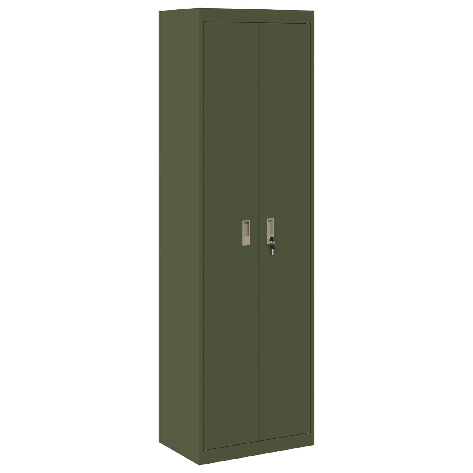 Armoire de rangement 2 pcs Vert olive 60 x 40 x 200 cm Acier - XIOS