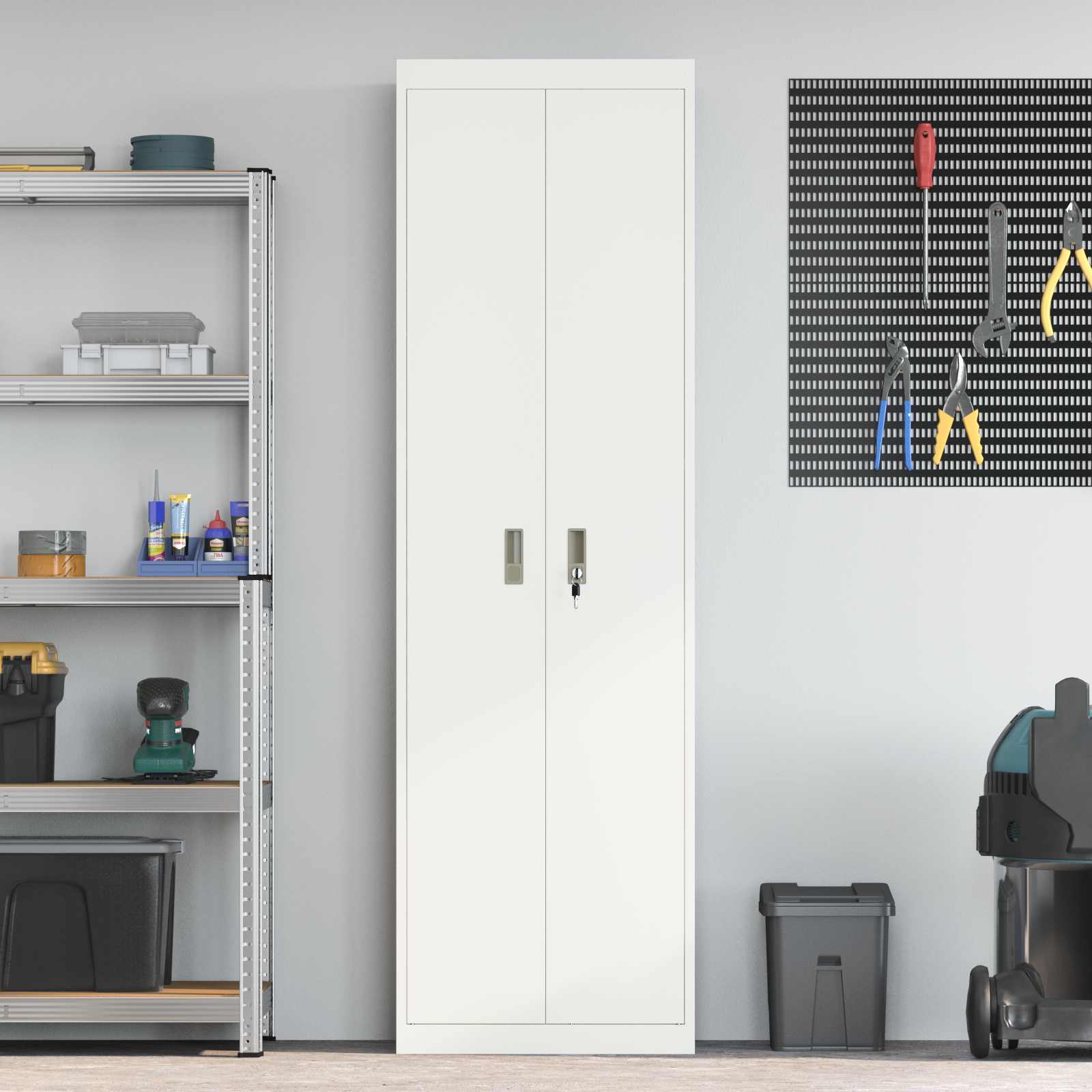 Armoire de rangement avec stockage 2 pcs Blanc 60 x 40 x 200 cm - XIOS