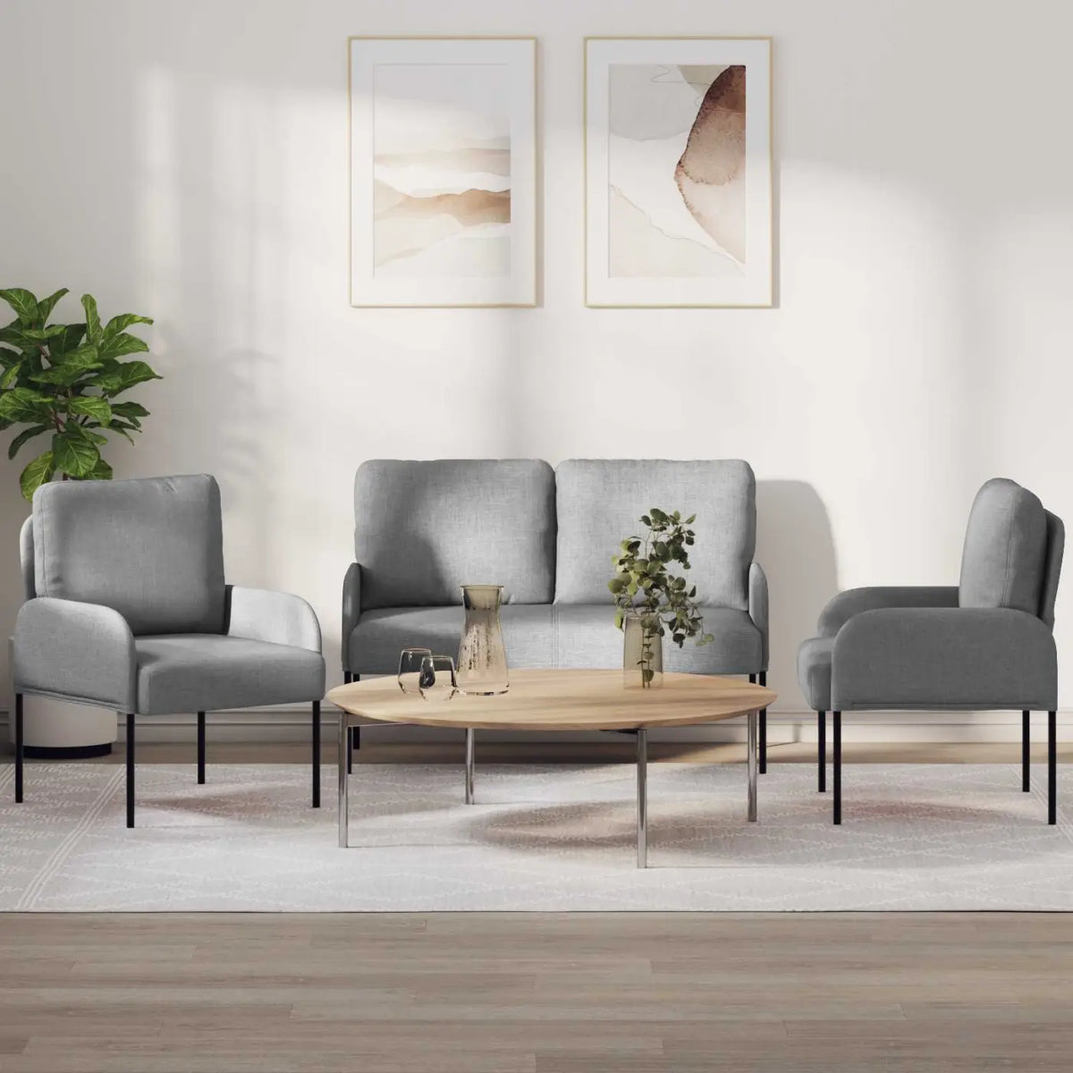 Ensembles de canapés 3 pc Gris clair Contreplaqué - XIOS
