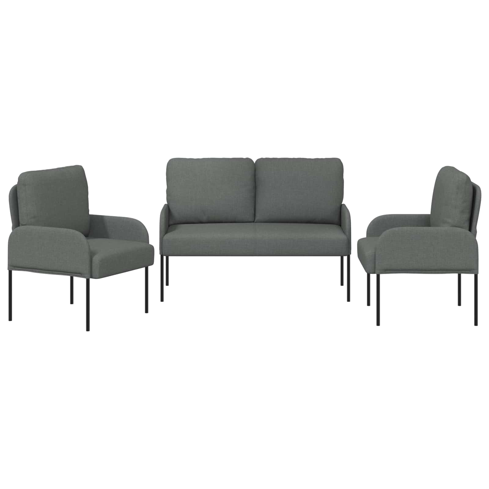 Ensembles de canapés 3 pcs Gris foncé 115 x 56 x 80 cm - XIOS