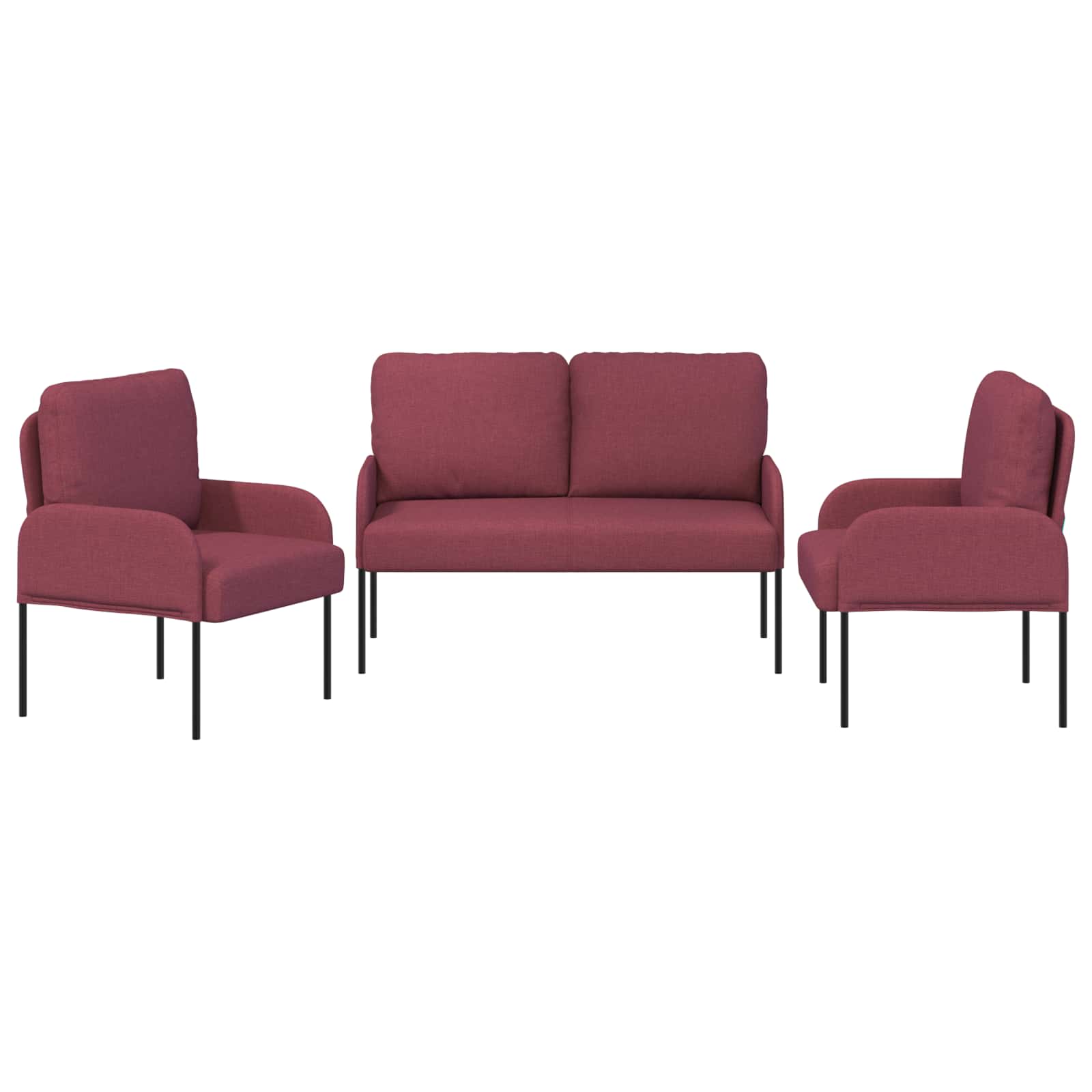 Ensembles de canapés 3 pcs Bordeaux 115 x 56 x 80 cm - XIOS