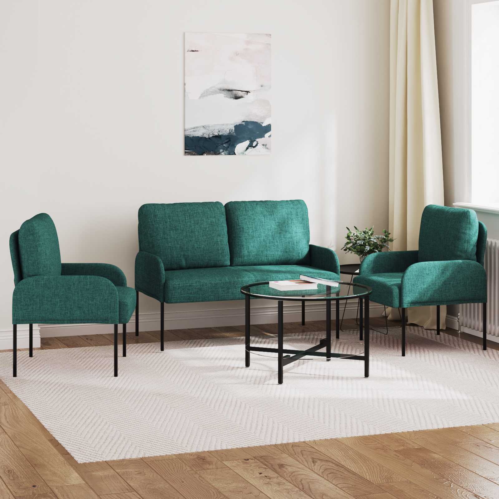 Ensembles de canapés 3 pcs Vert foncé 115 x 56 x 80 cm - XIOS