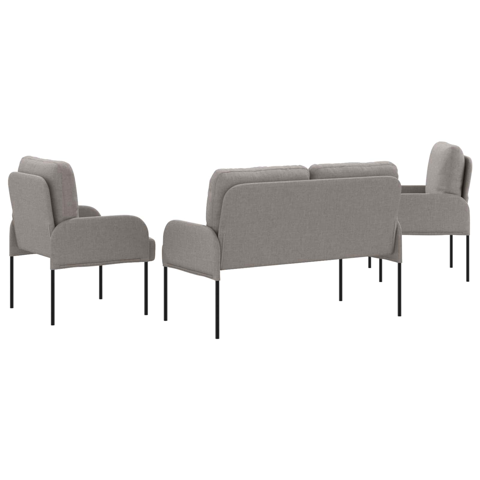 Ensembles de canapés 3 pcs Taupe 115 x 56 x 80 cm Contreplaqué - XIOS