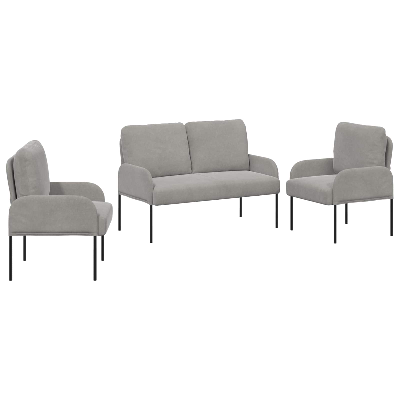 Ensembles de canapés 3 pcs Gris clair 115 x 56 x 80 cm - XIOS