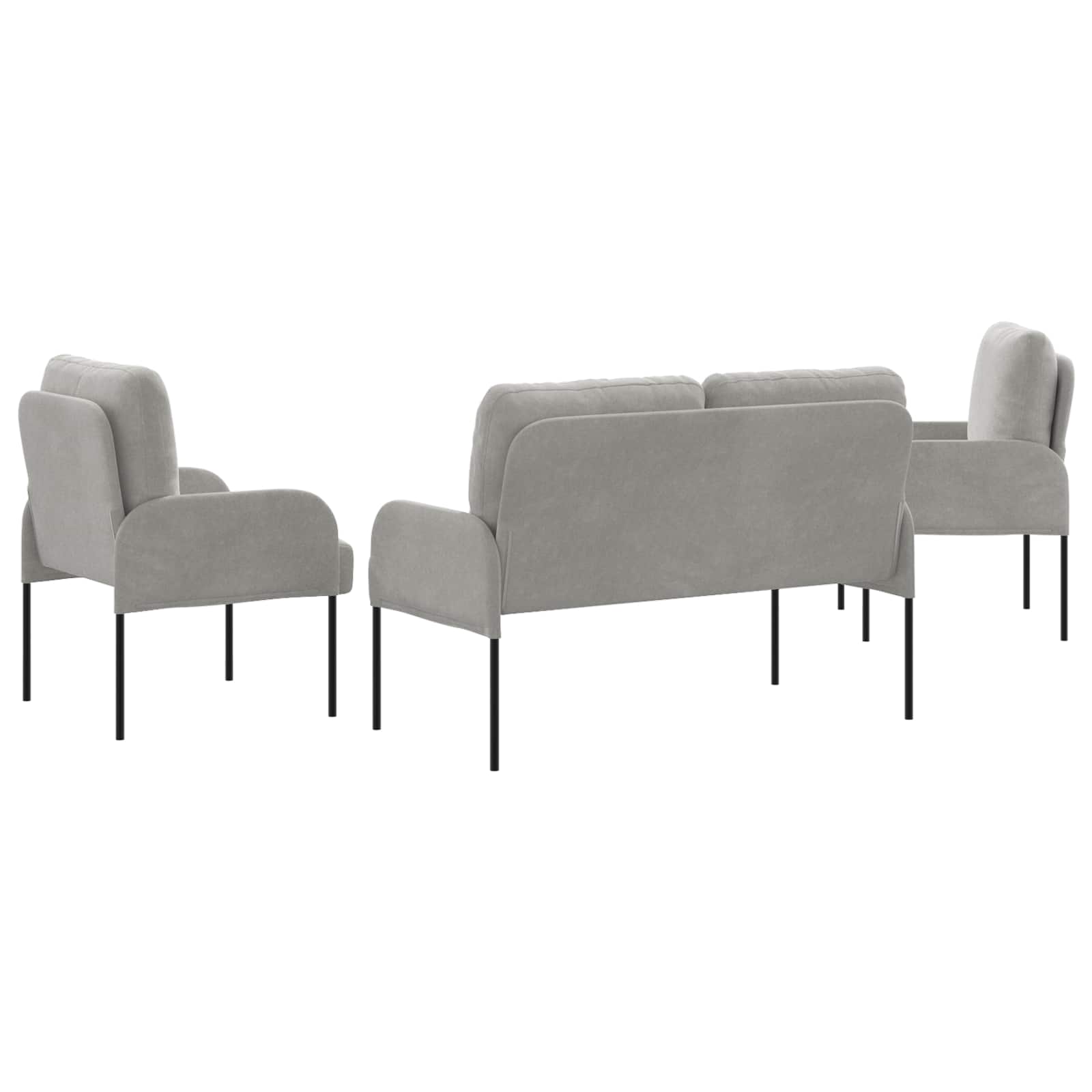 Ensembles de canapés 3 pcs Gris clair 115 x 56 x 80 cm - XIOS