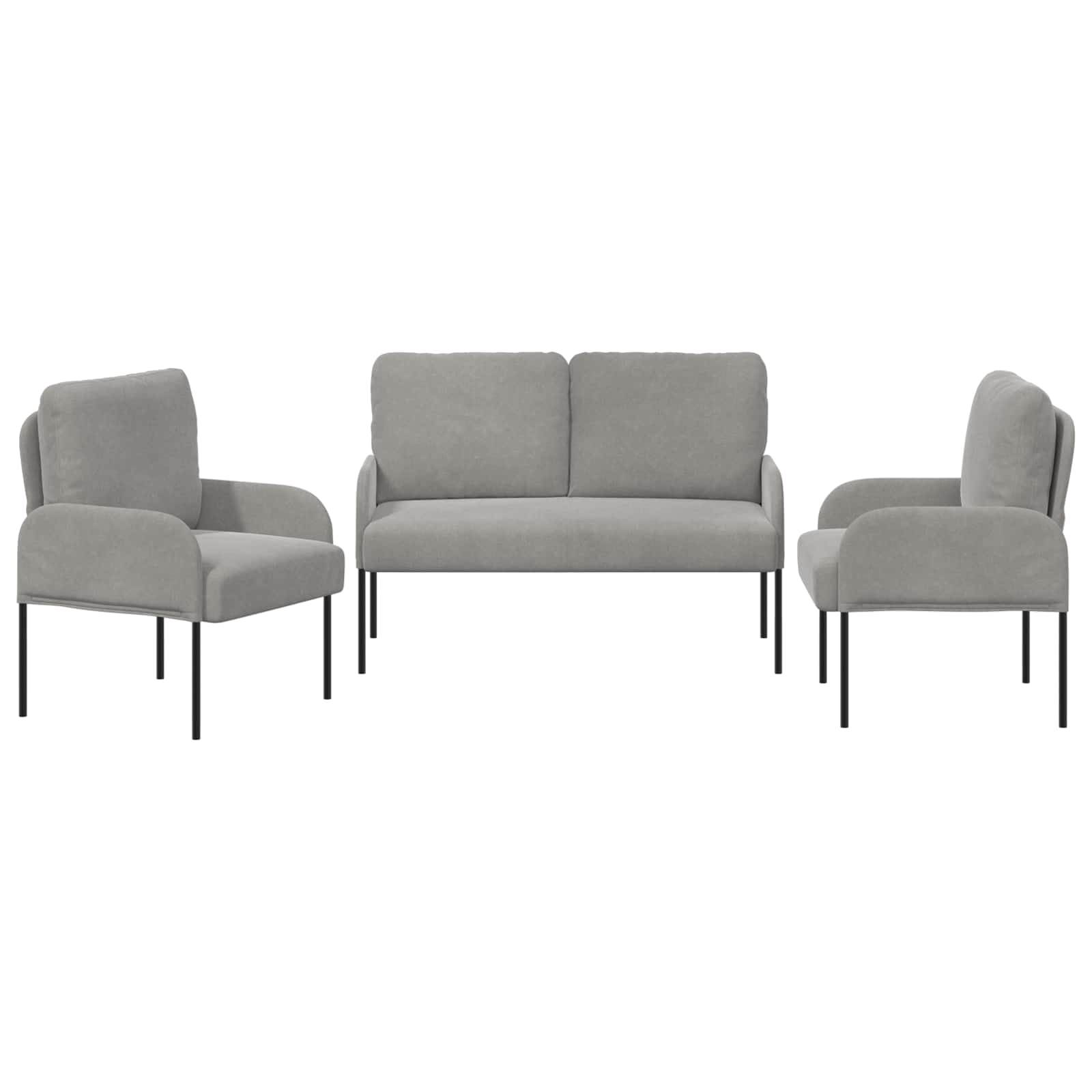 Ensembles de canapés 3 pcs Gris clair 115 x 56 x 80 cm - XIOS