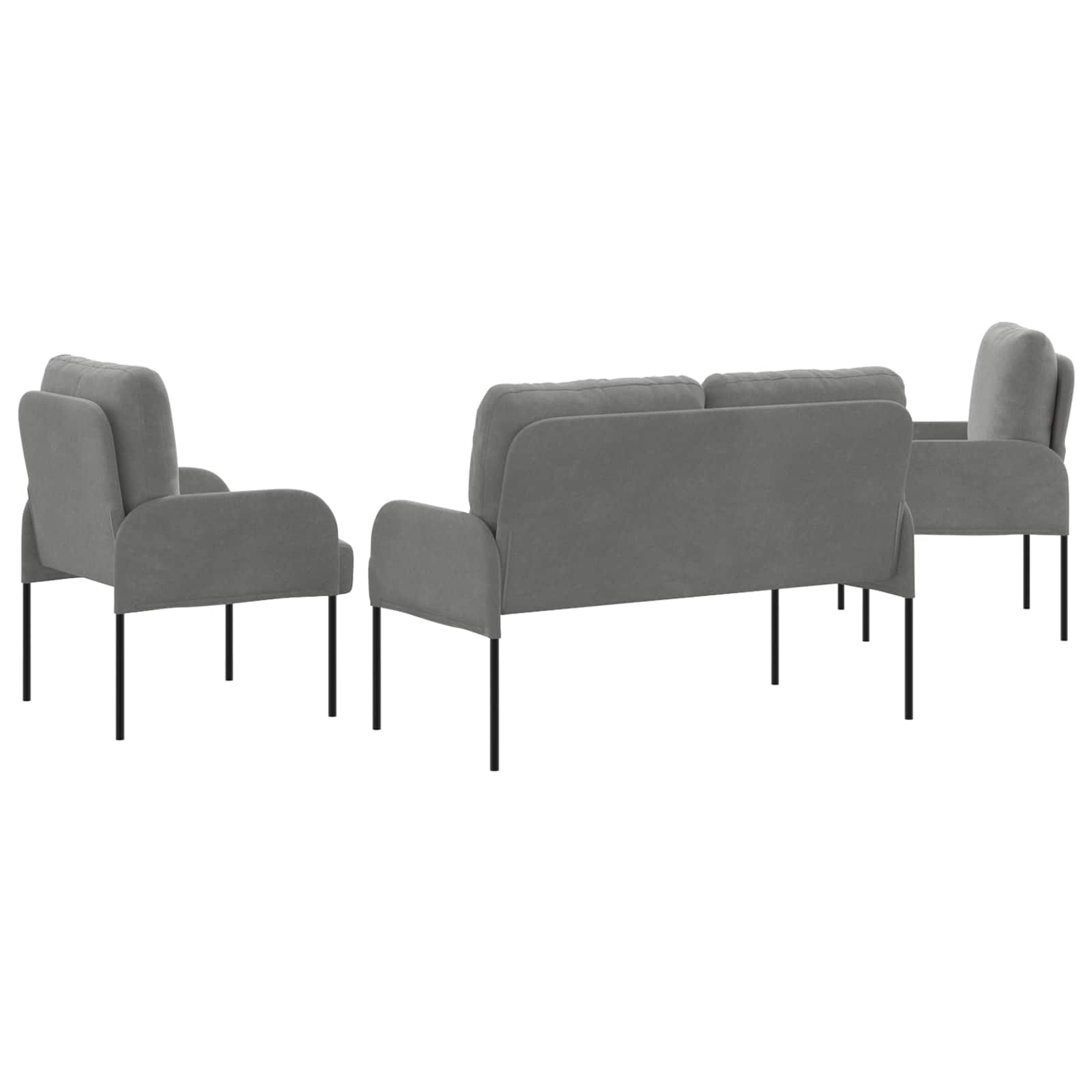 Ensembles de canapés 3 pcs Gris foncé 115 x 56 x 80 cm - XIOS