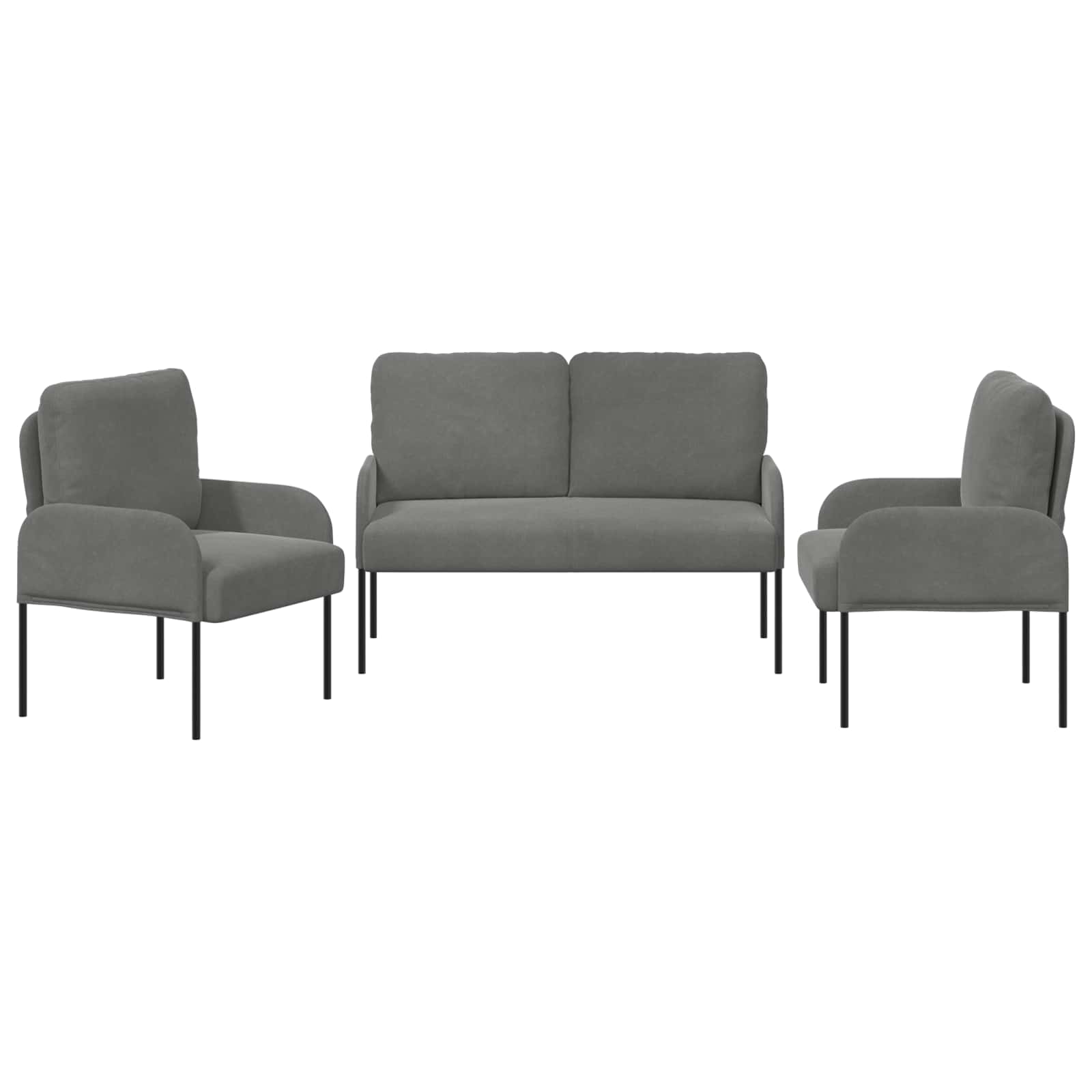 Ensembles de canapés 3 pcs Gris foncé 115 x 56 x 80 cm - XIOS