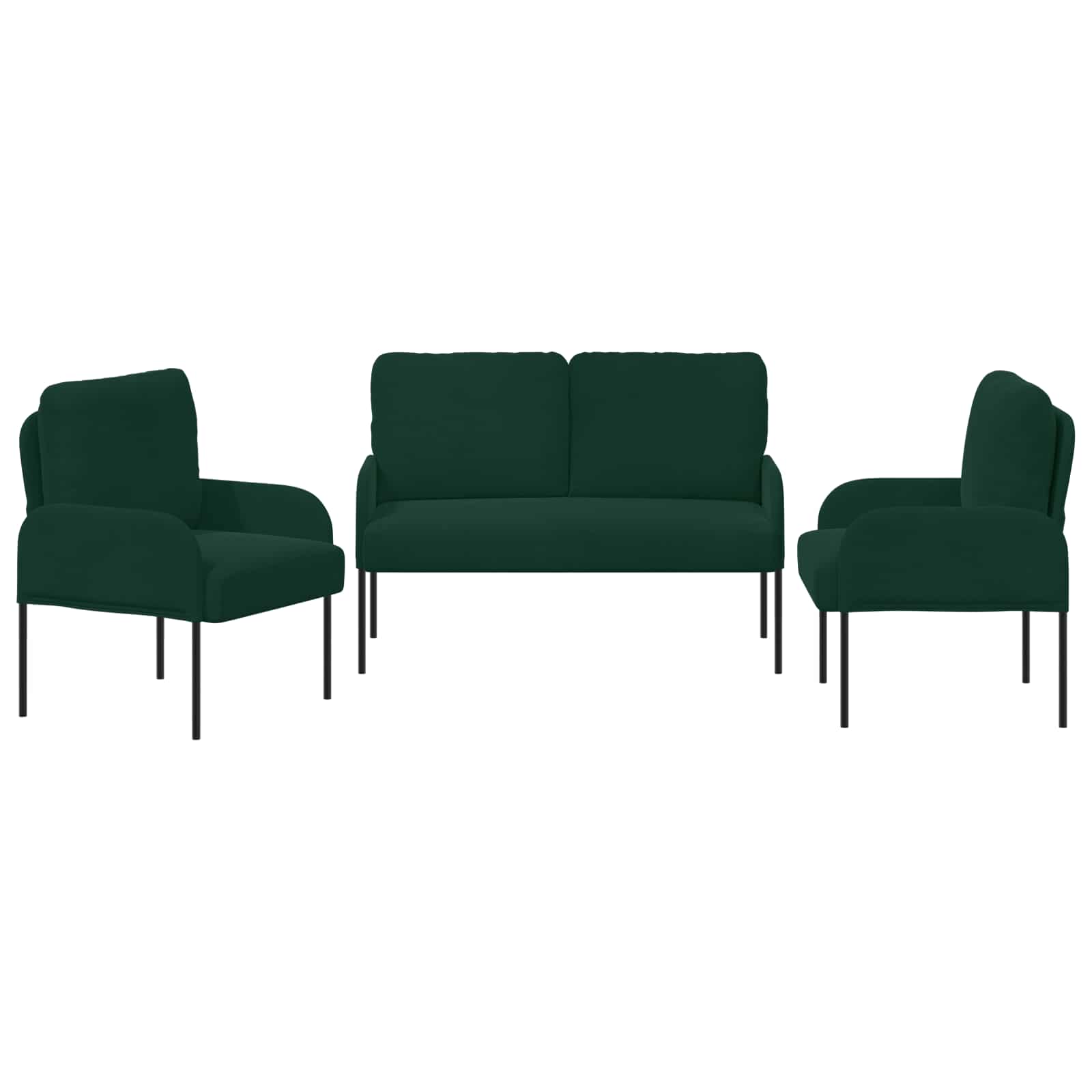 Ensembles de canapés 3 pcs Vert foncé 115 x 56 x 80 cm - XIOS