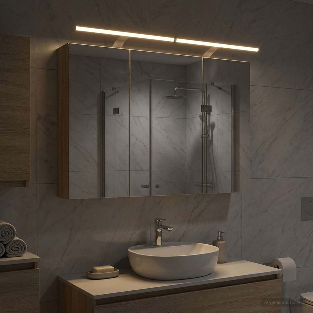Armoire Miroir de Salle de Bain Chêne Sonoma 100 x 14,5 x 70 cm