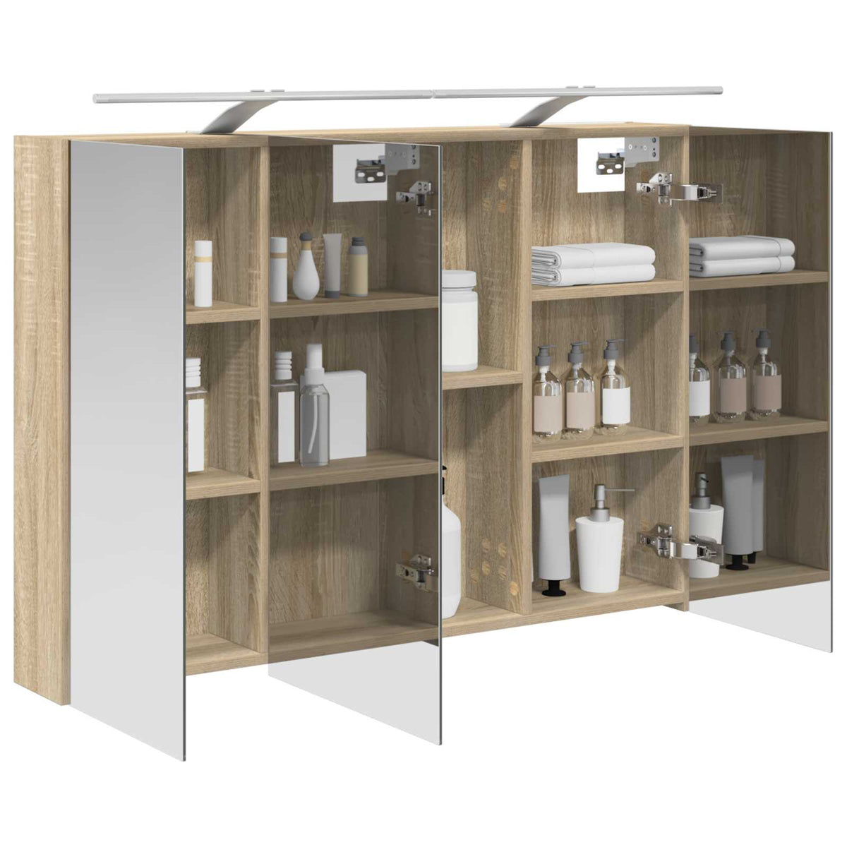 Armoire Miroir de Salle de Bain Chêne Sonoma 100 x 14,5 x 70 cm