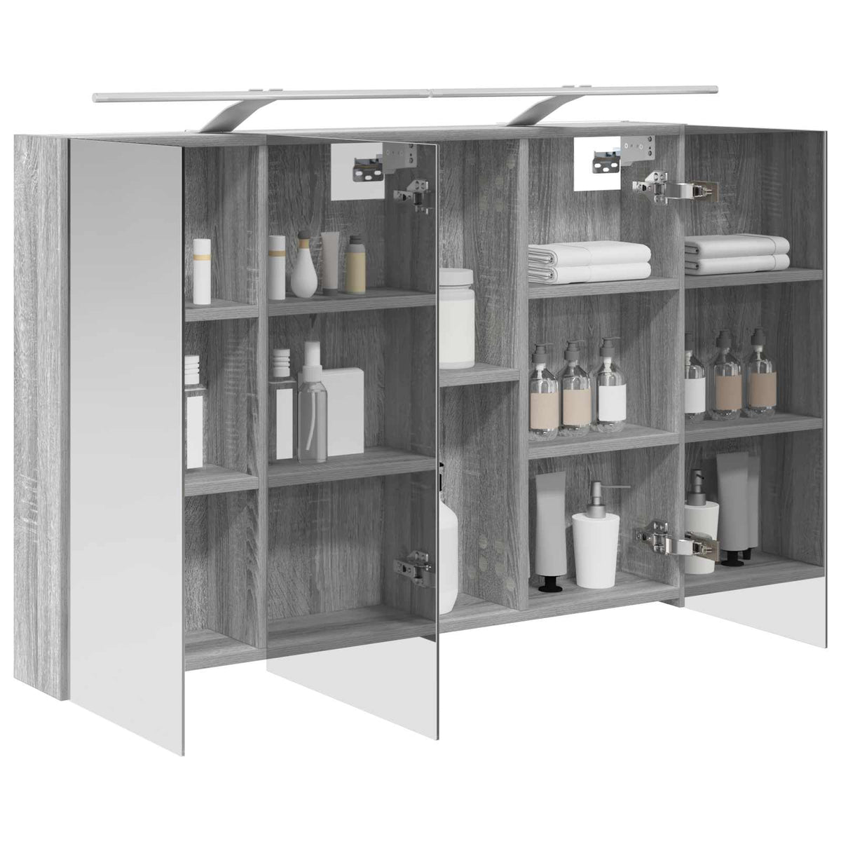 Armoire Miroir de Salle de Bain Gris Sonoma 100 x 14,5 x 70 cm