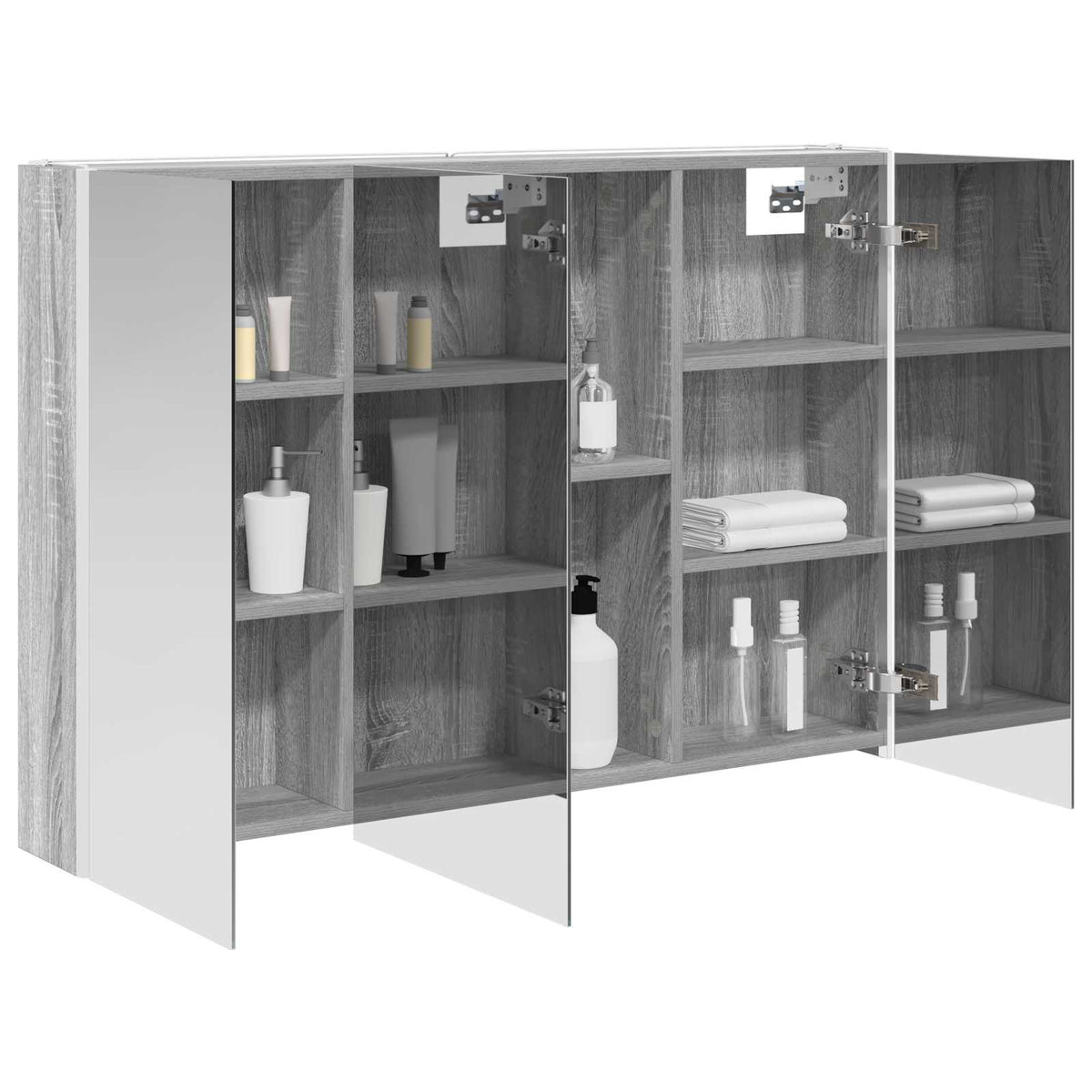 Armoire Miroir de Salle de Bain Gris Sonoma