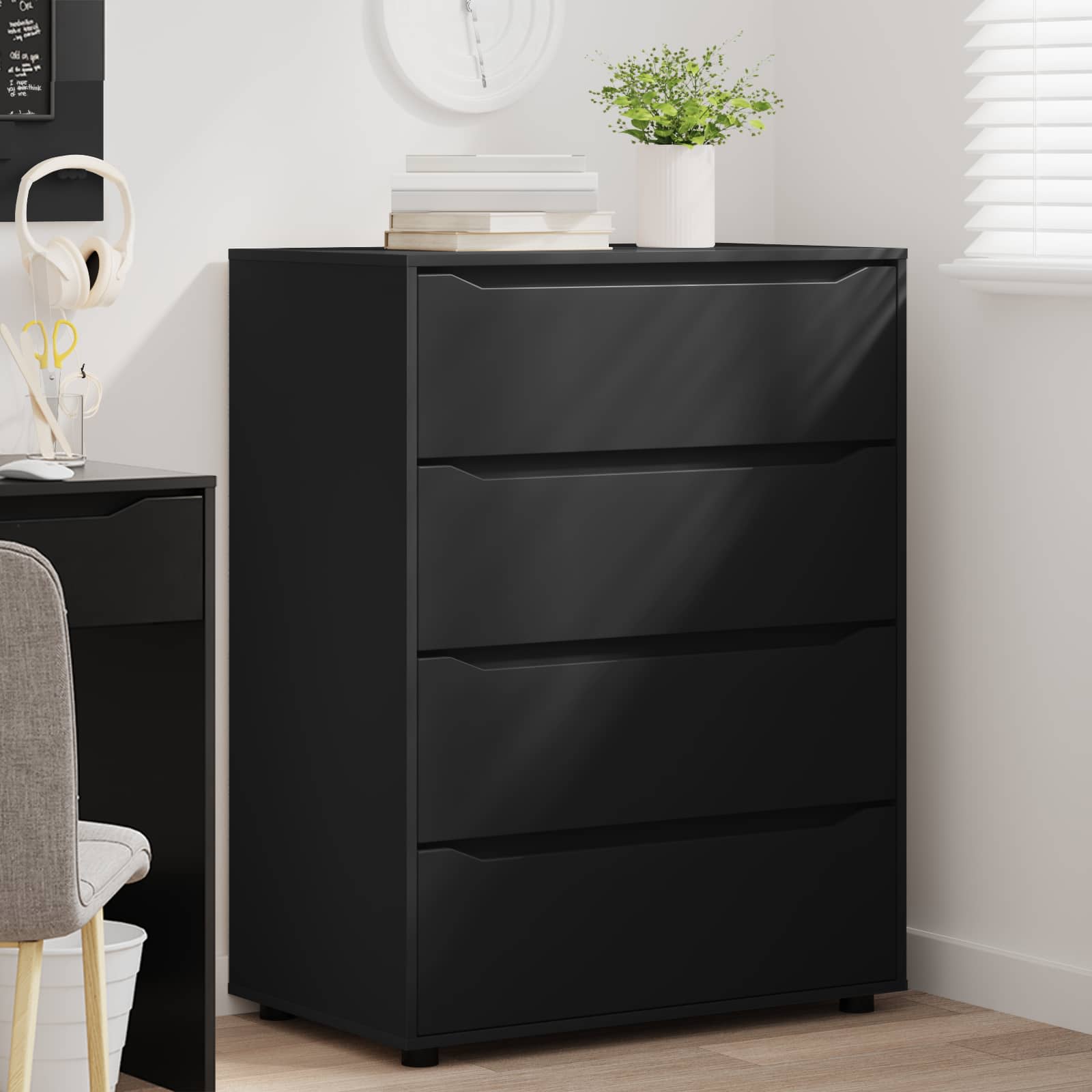 Armoires de rangement 80 x 48 x 105 cm Bois d'ingénierie Noir
