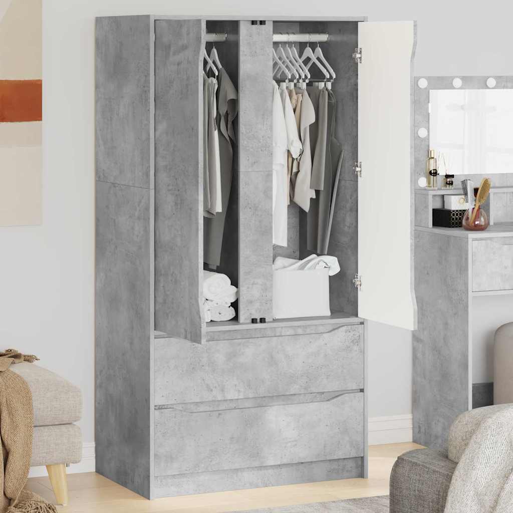 Armoire Gris Béton 79,5 x 49 x 156 cm Bois d’ingénierie - XIOS