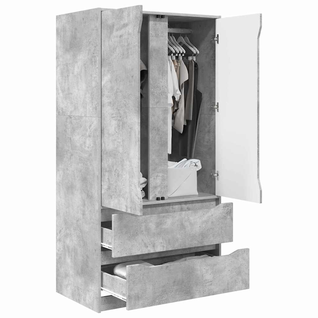 Armoire Gris Béton 79,5 x 49 x 156 cm Bois d’ingénierie - XIOS