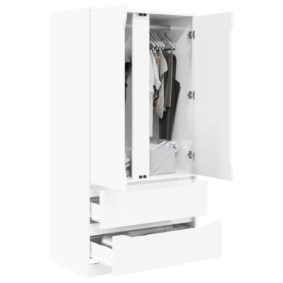 Armoire Blanc Brillant 79,5 x 49 x 156 cm Bois d’ingénierie