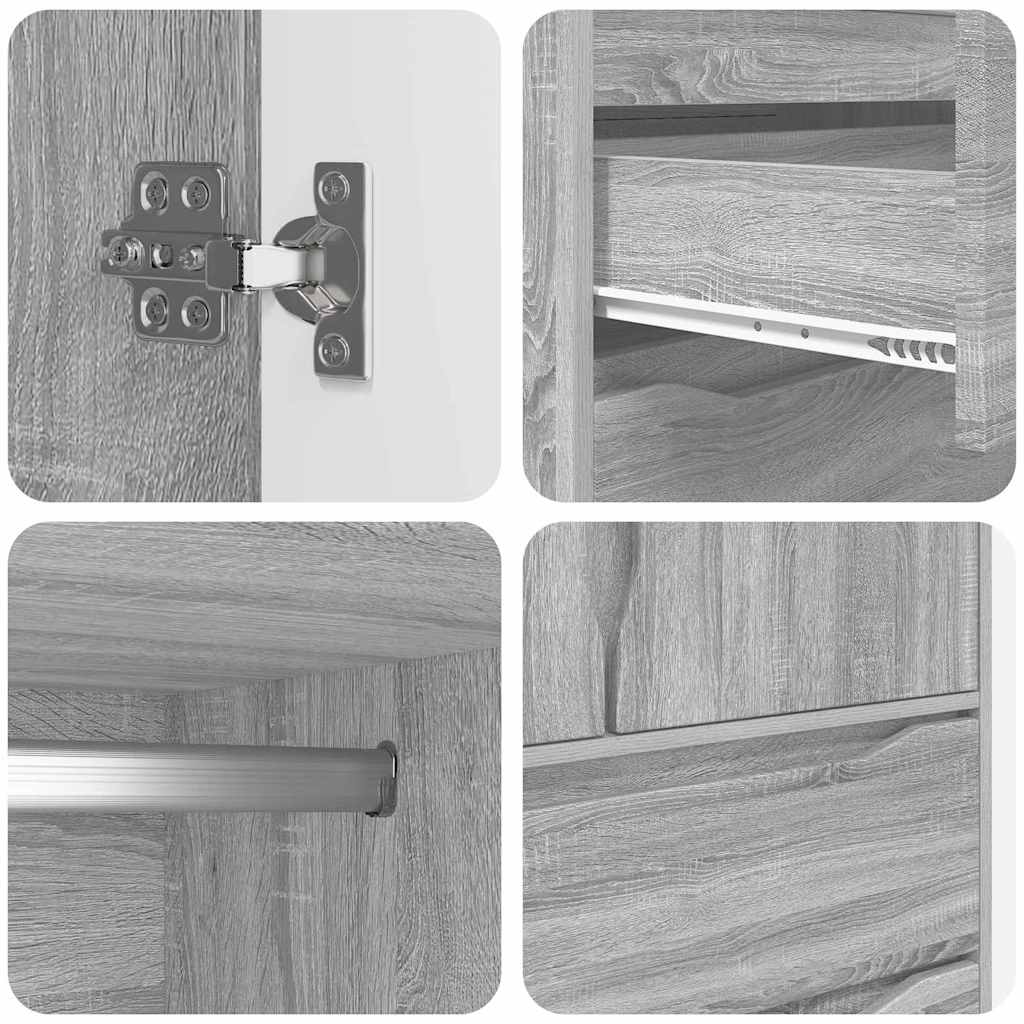 Armoire Gris Sonoma 79,5 x 49 x 156 cm Bois d’ingénierie - XIOS