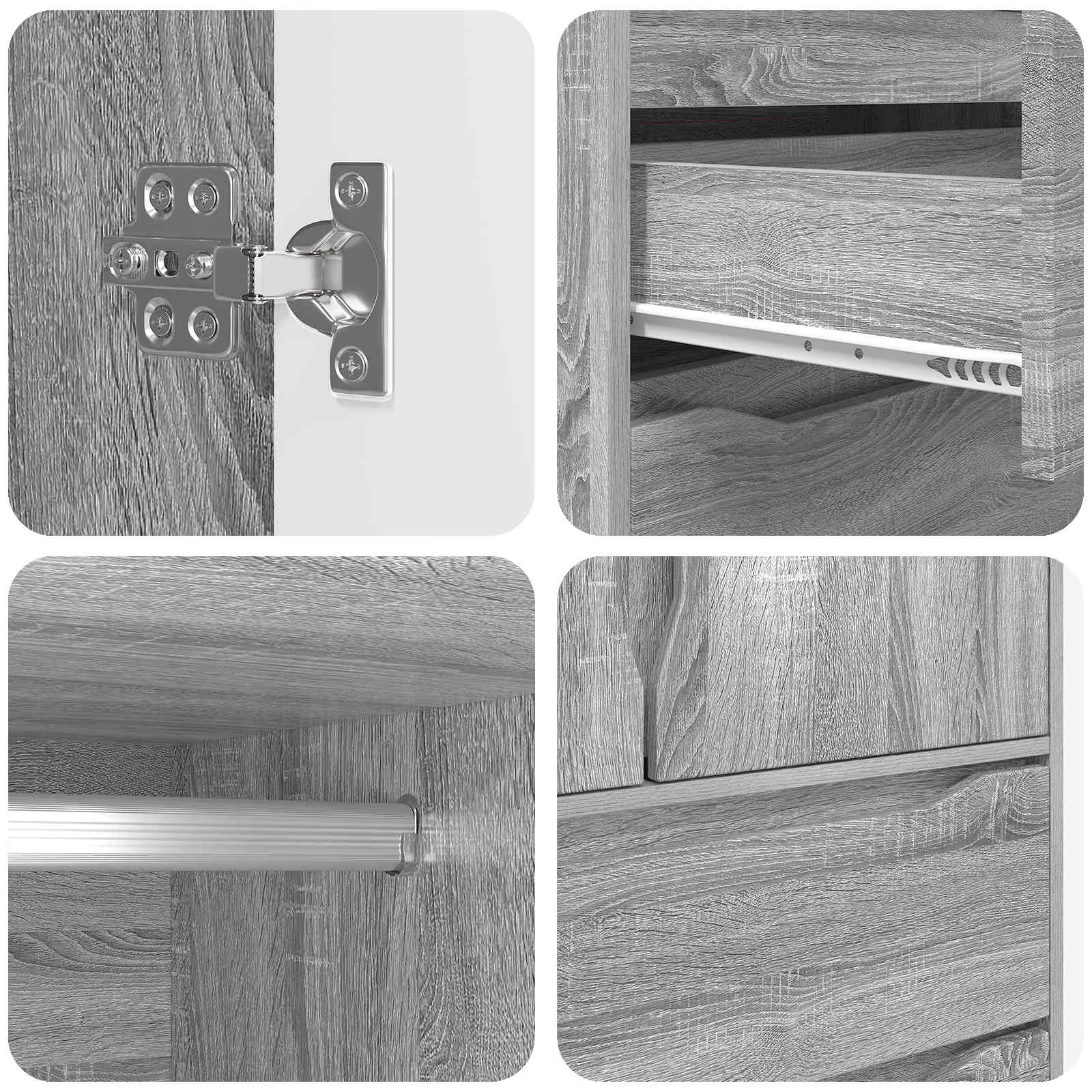 Armoire Gris Sonoma 79,5 x 49 x 156 cm Bois d’ingénierie - XIOS