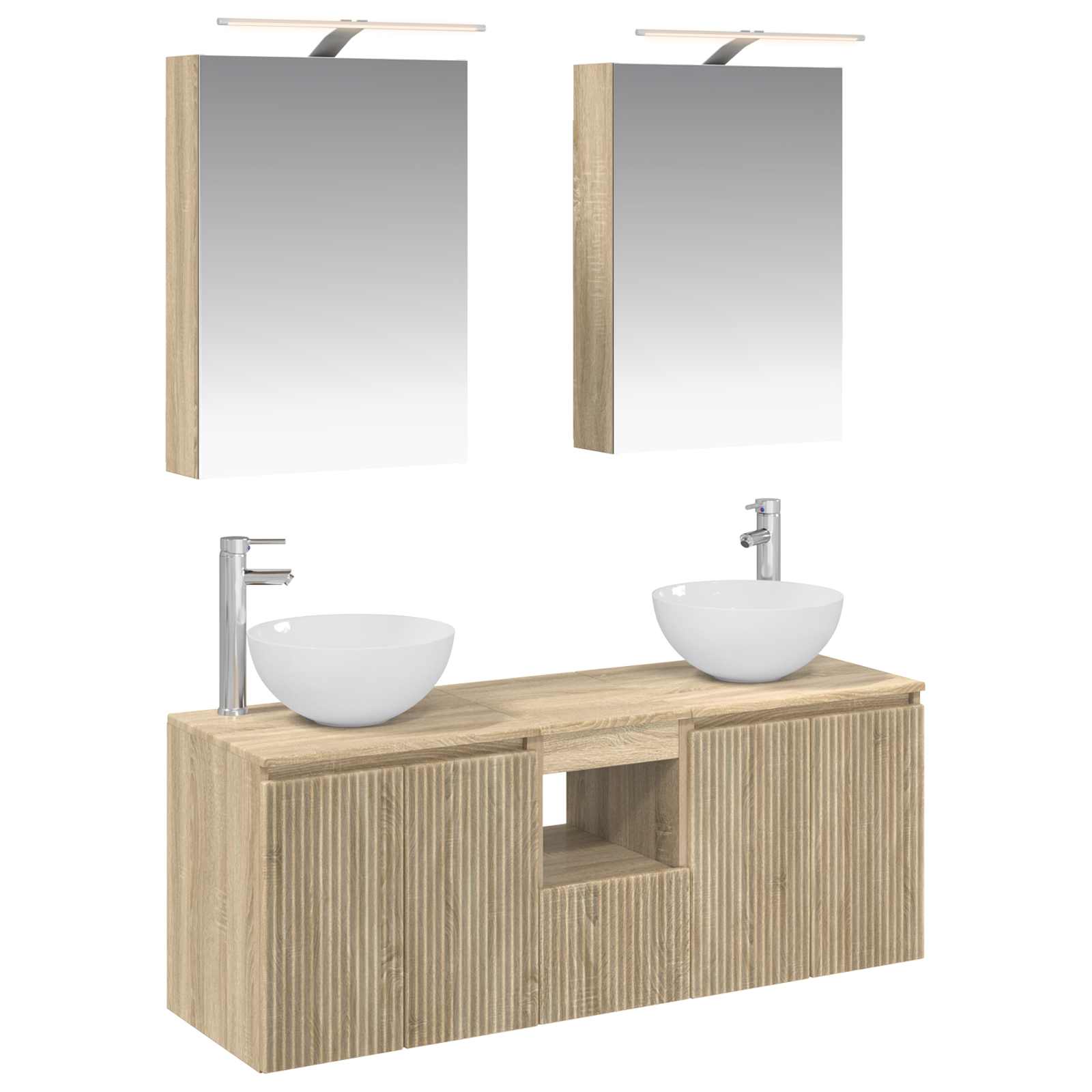 Ensemble d'armoire de salle de bain 5 pcs Chêne Sonoma