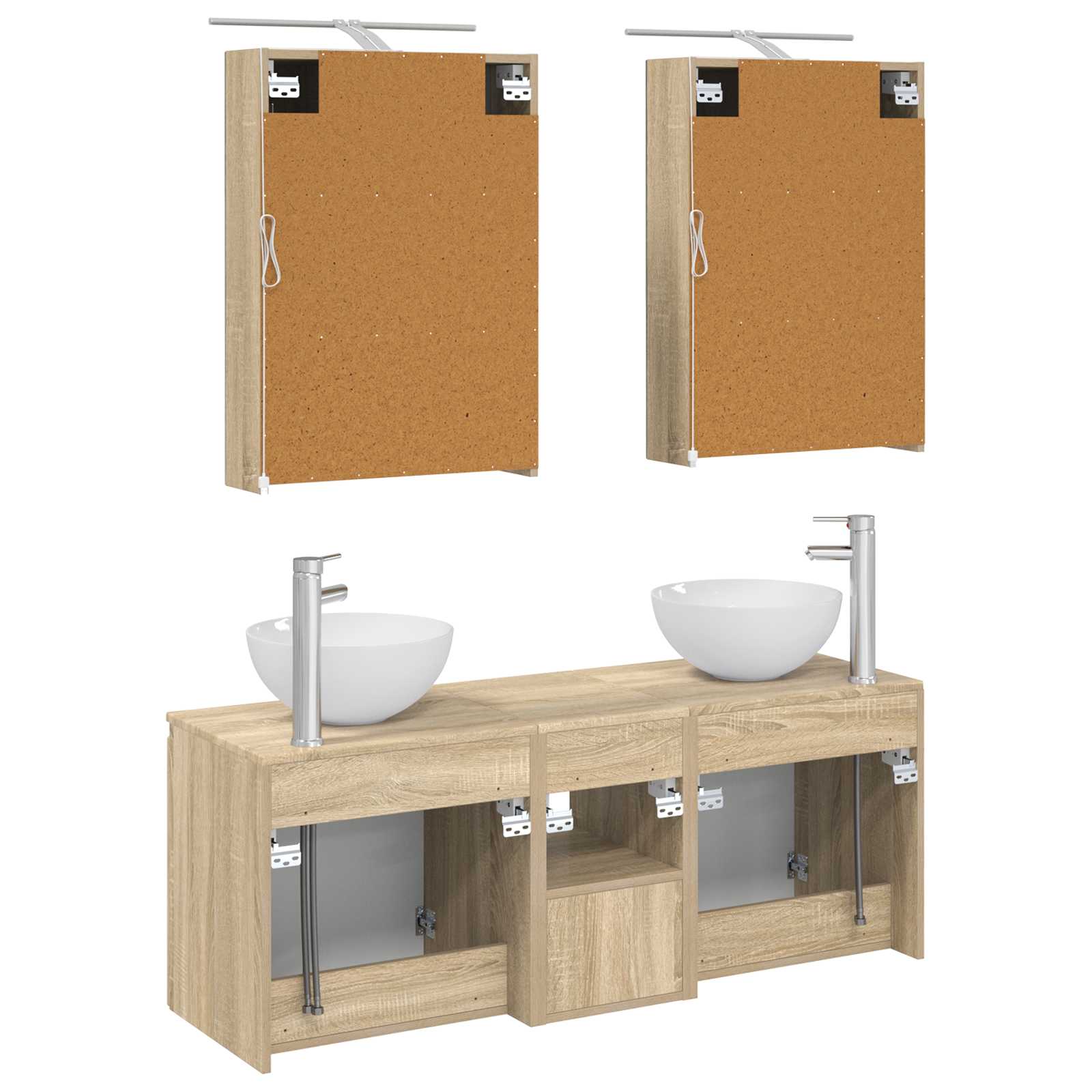 Ensemble d'armoire de salle de bain 5 pcs Chêne Sonoma
