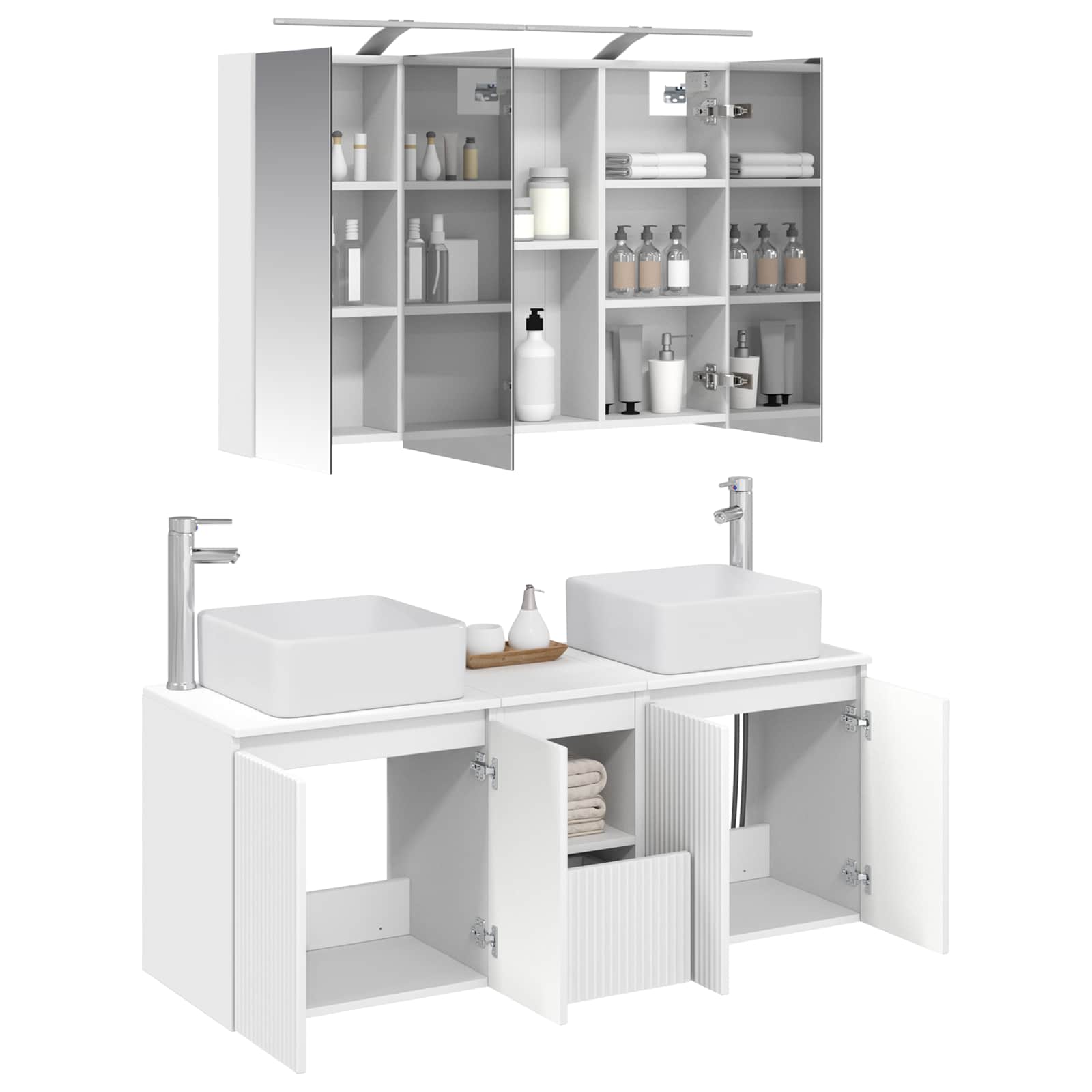 Ensemble d'armoire de salle de bain 4 pcs Blanc - XIOS