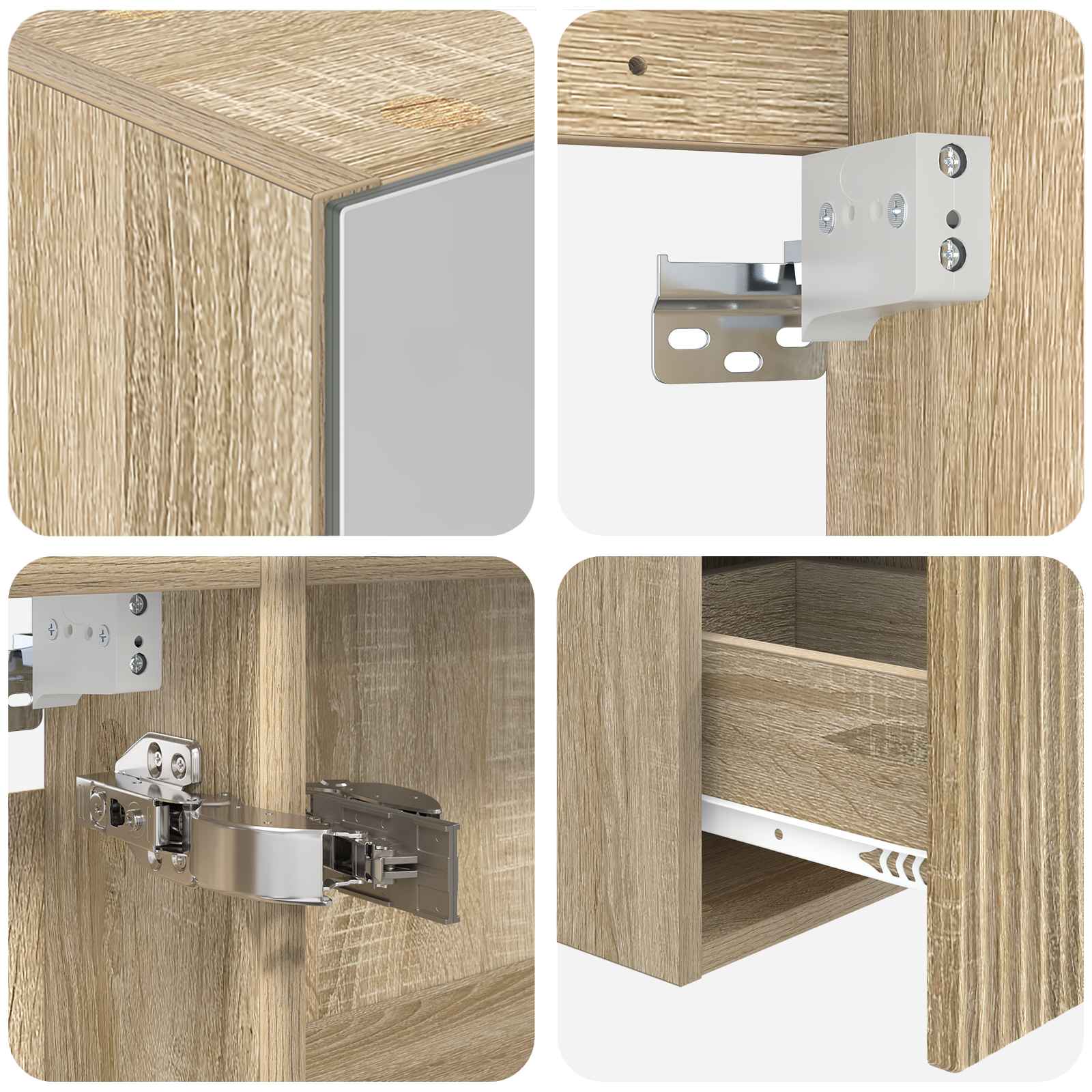 Ensemble d'armoire de salle de bain 4 pcs Chêne Sonoma - XIOS