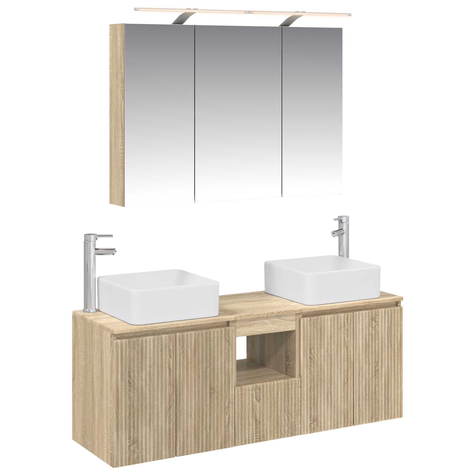Ensemble d'armoire de salle de bain 4 pcs Chêne Sonoma - XIOS