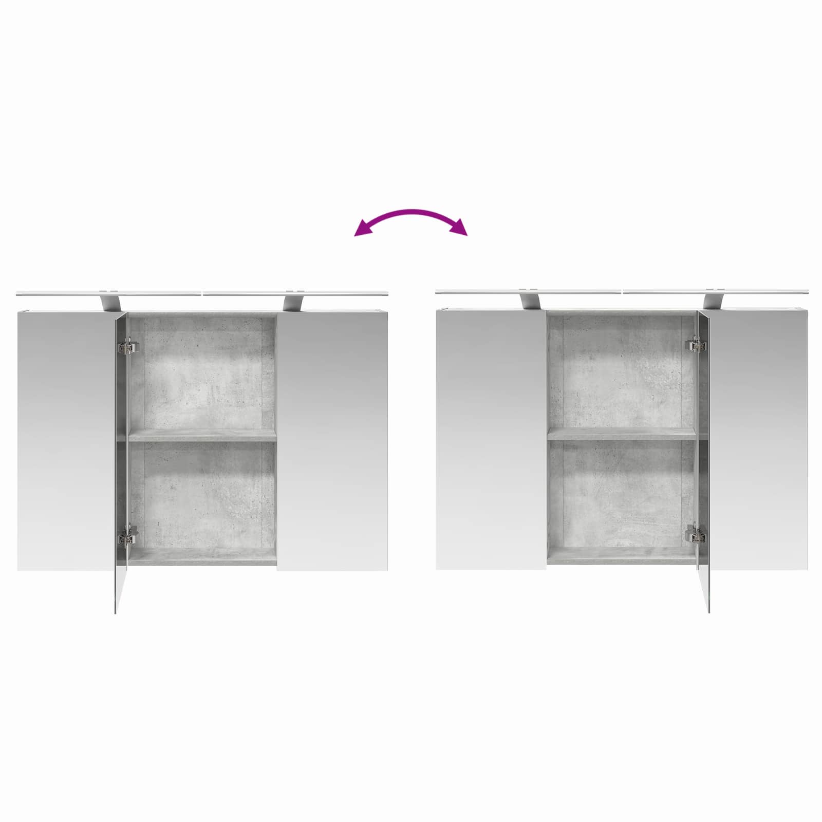 Ensemble d'armoire de salle de bain 4 pcs Gris béton - XIOS