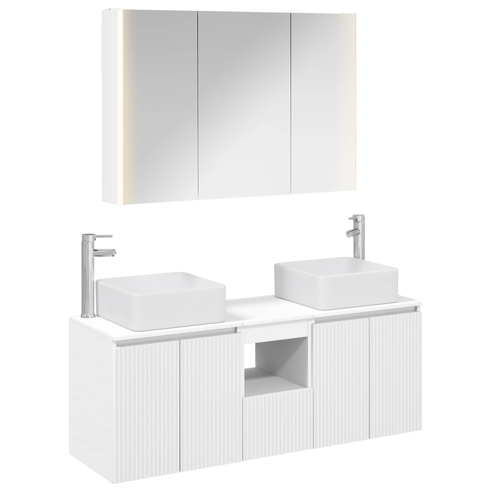 Ensemble d'armoire de salle de bain 4 pcs Blanc - XIOS