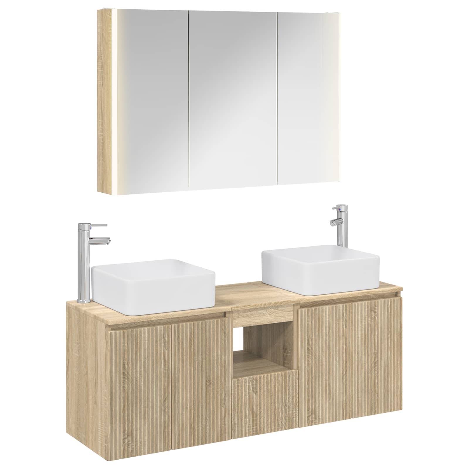 Ensemble d'armoire de salle de bain 4 pcs Chêne Sonoma - XIOS