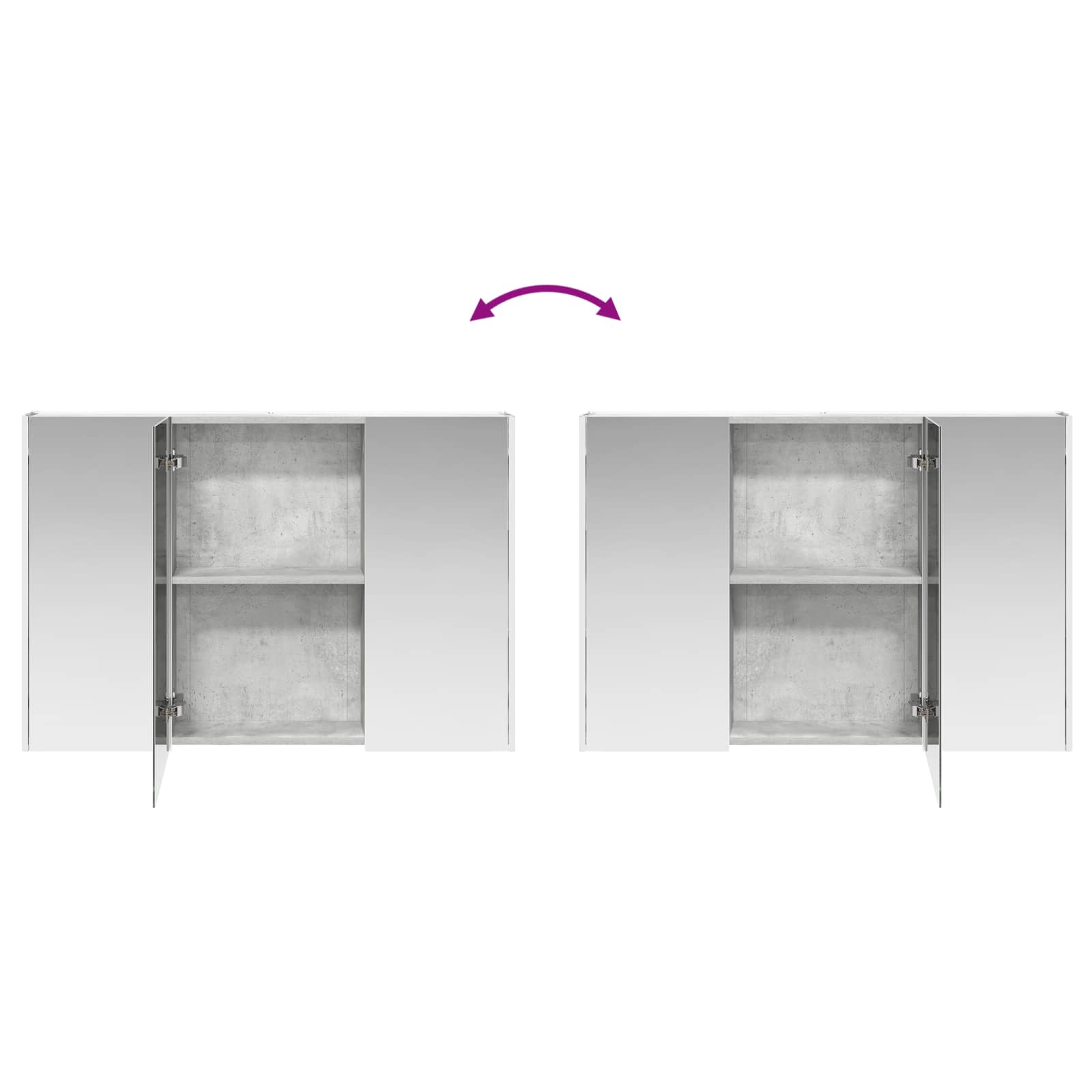 Ensemble d'armoire de salle de bain 4 pcs Gris béton - XIOS
