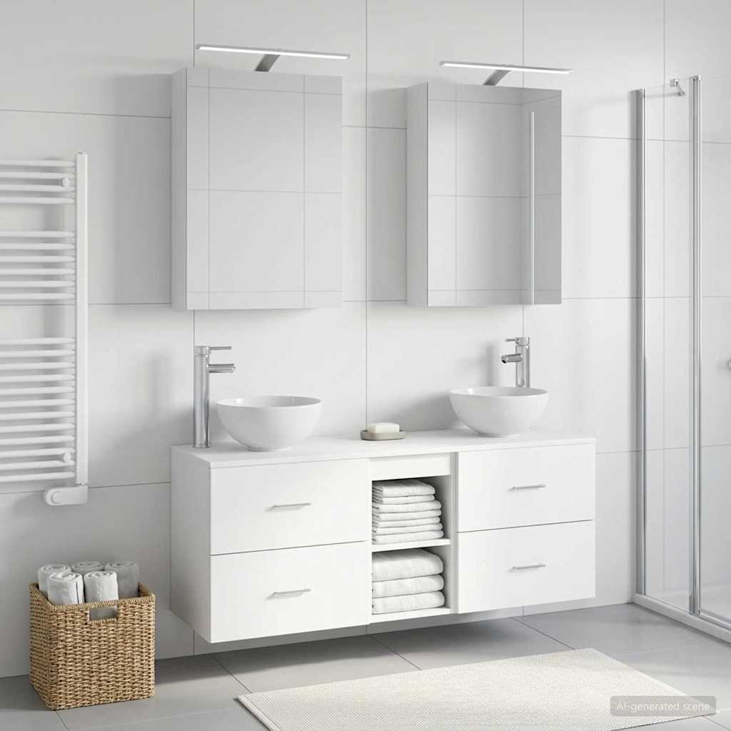 Ensemble d'armoire de salle de bain 5 pcs Blanc - XIOS