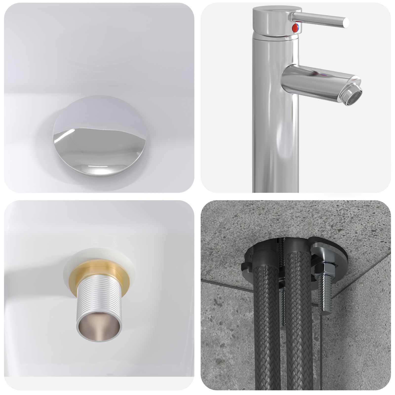 Ensemble de mobilier de salle de bain 5 pcs Gris béton
