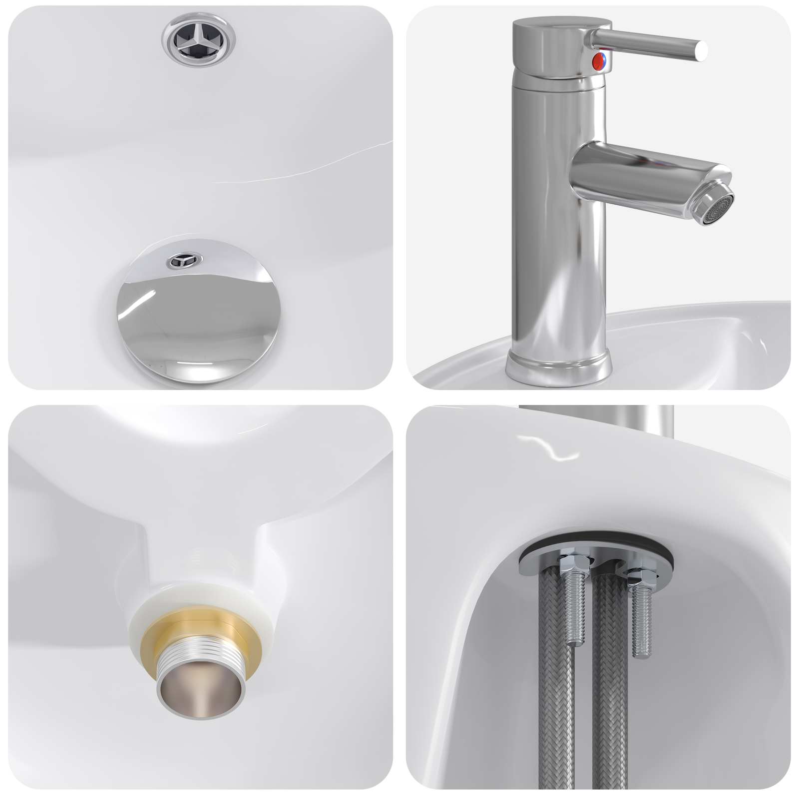 Ensemble de mobilier de salle de bain 5 pcs Gris béton