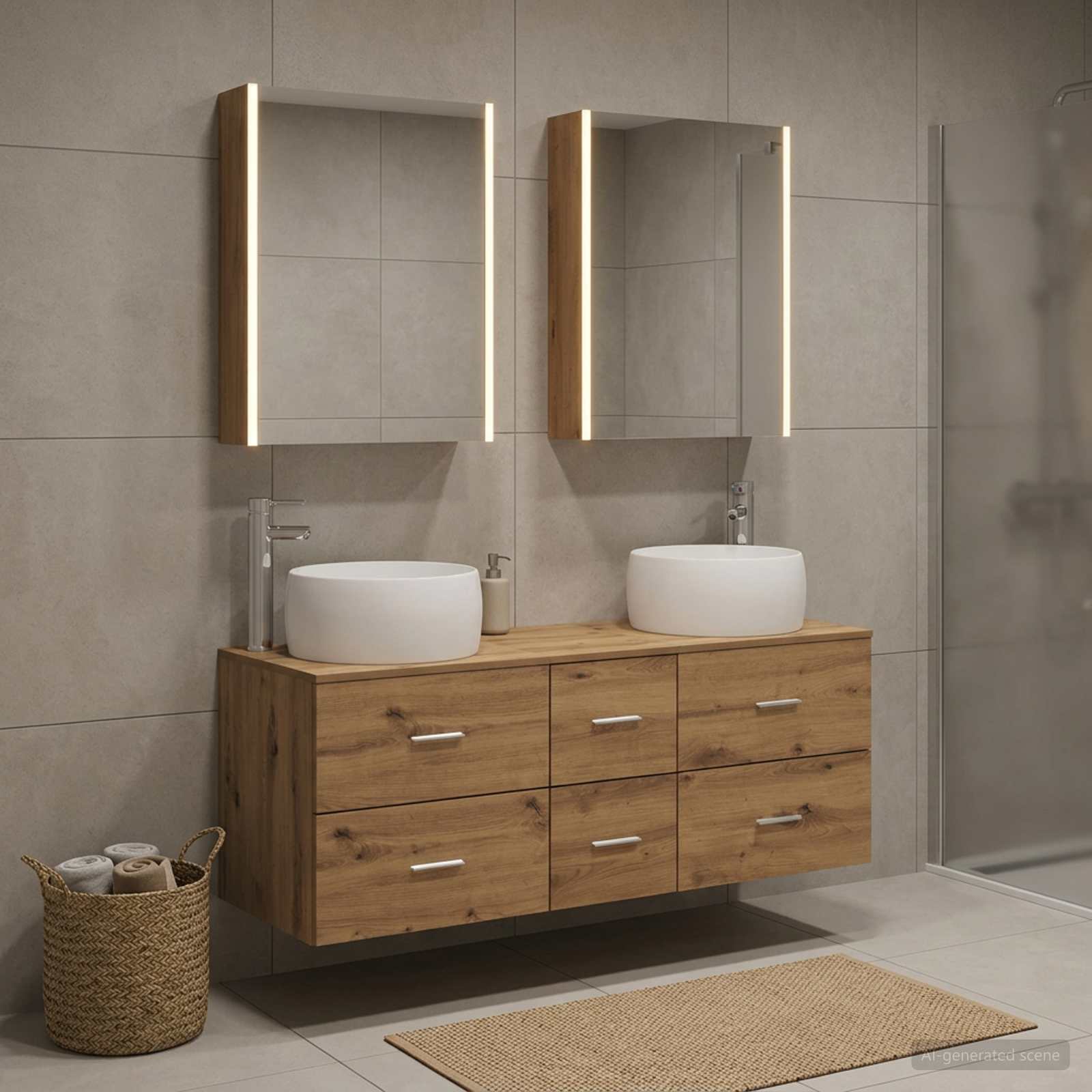 Ensemble de mobilier de salle de bain 5 pcs Chêne artisanal