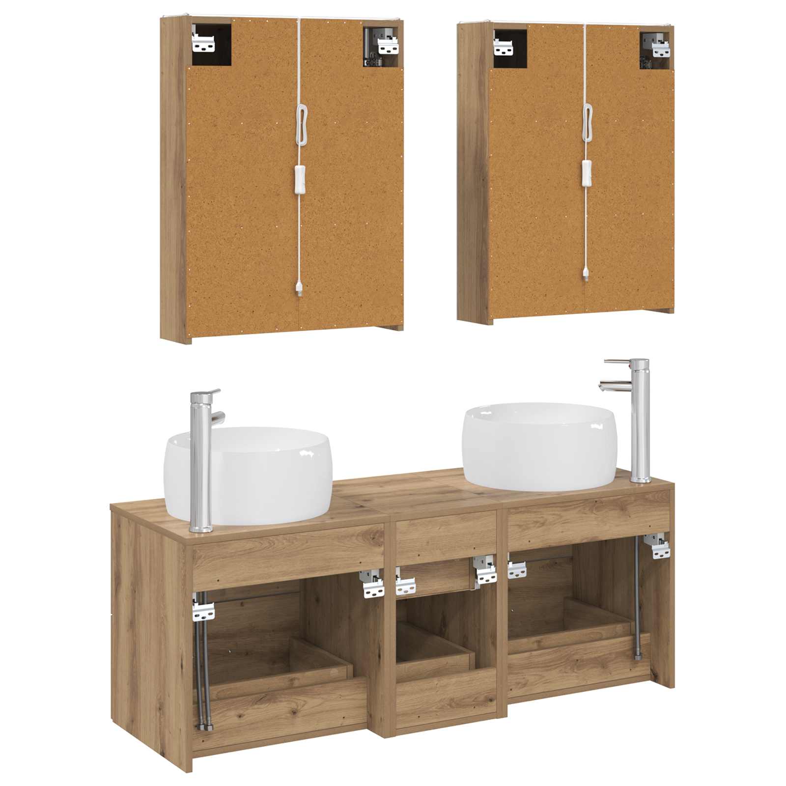 Ensemble de mobilier de salle de bain 5 pcs Chêne artisanal