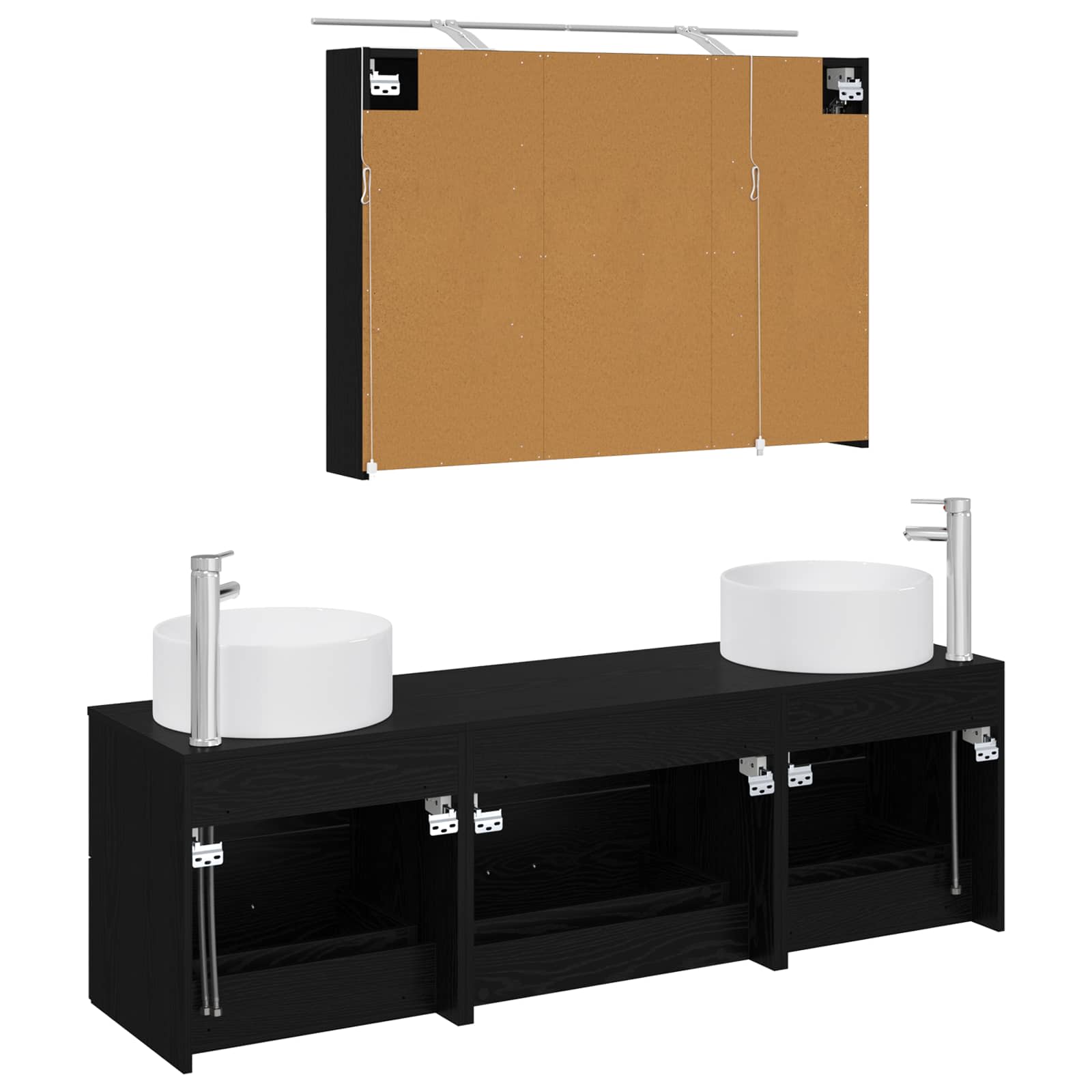 Ensemble de mobilier de salle de bain 4 pcs Chêne noir